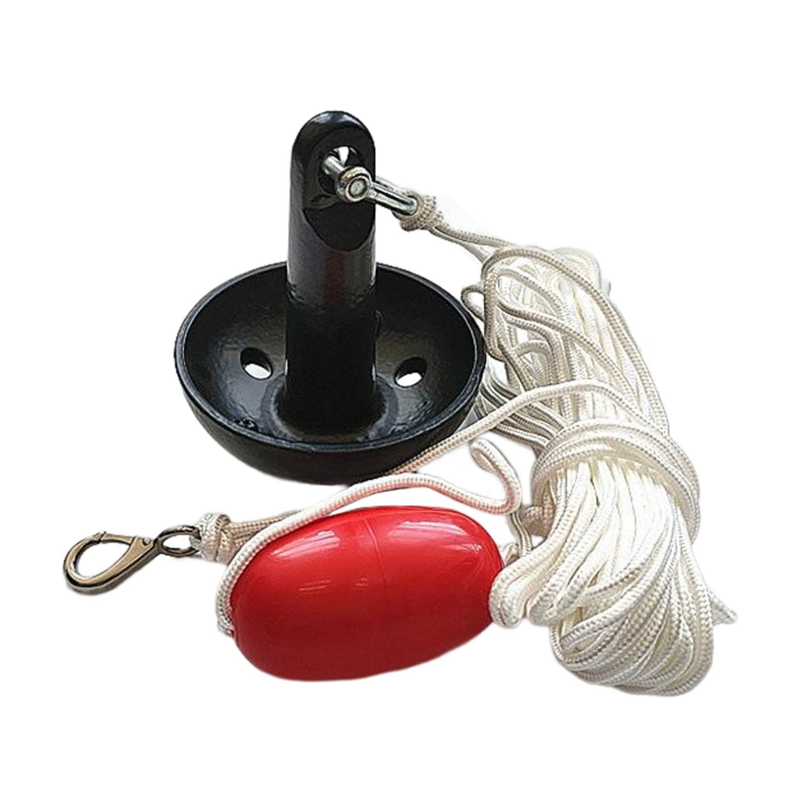 Complete Mushroom Anchor Kit 5 lb with Marker Buoy Black Fit for Canoe Boat