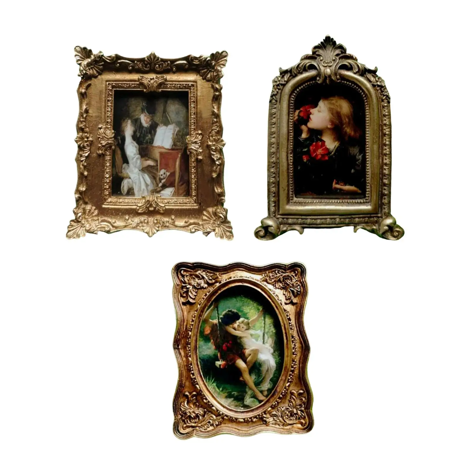 Resin Photo Frame Picture Holder Free Standing for Bedroom Home Decoration