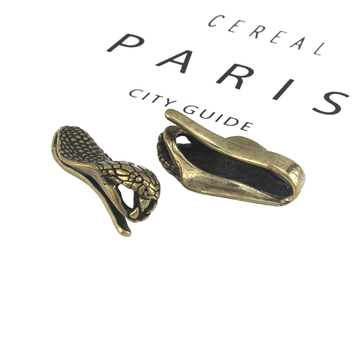 1 piece Solid Messing Retro Gürtel U Haken Schlange Form Fob Clip Schlüssel Ring Geldbörse Haken – Detail 5