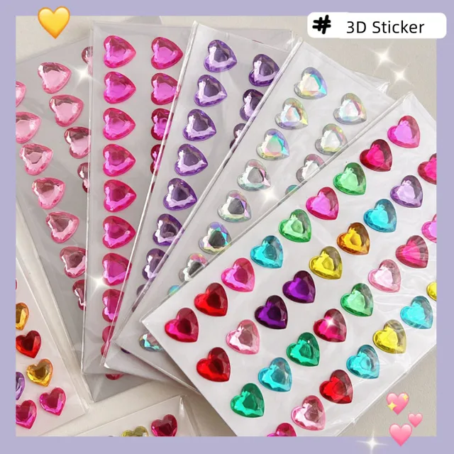3D Gem Stickers Self Adhesive Jewel Crafts Sparkly Rhinestone