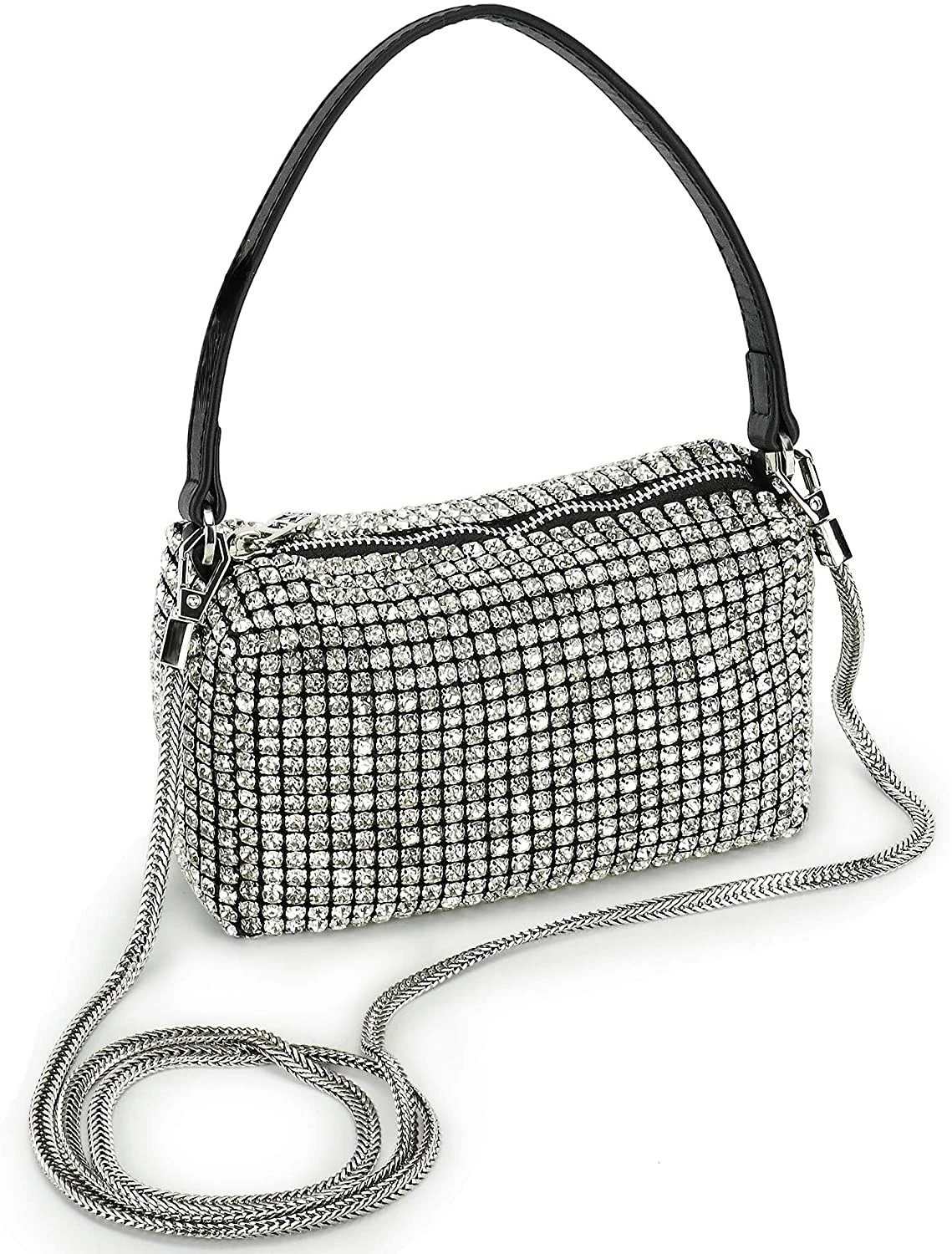 Shiny Diamond Chain Bag Crystal Rhinestone Crossbody Bags for Women Bling Purse Mini Handbag Clutch Evening Party Bags