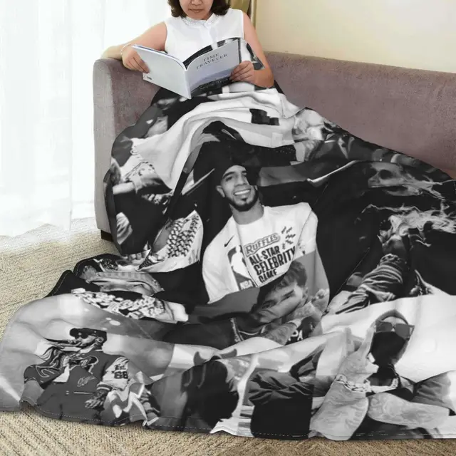Anuel AA-Manta de Collage a cuadros para el sofá, colcha ultrasuave  portátil de invierno para