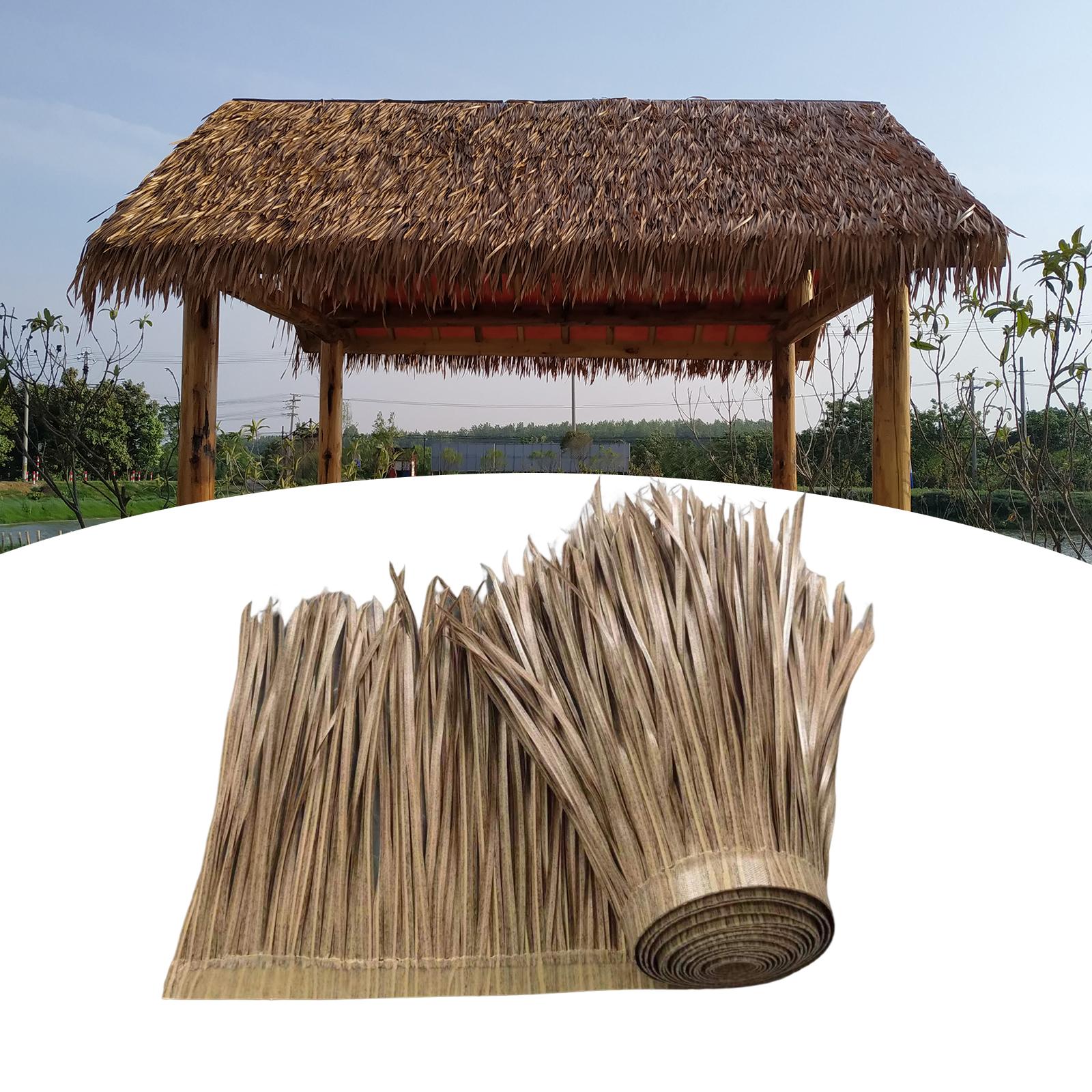 Palm Thatch Roll 39.37inchx19.69inch Decorate Straw Roofing Panel Grass Skirting Roof Hut Thatch for Roof Bar Huts Deck Decor