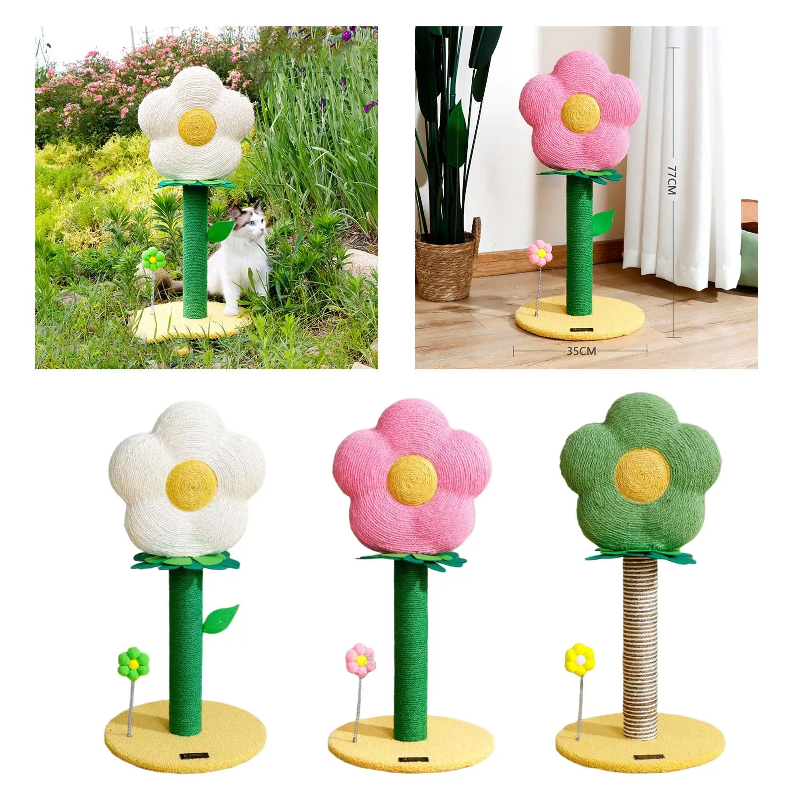 Cute Kitten Scratch Pole Interactive Toys Furniture Protector Claws Grinding Durable