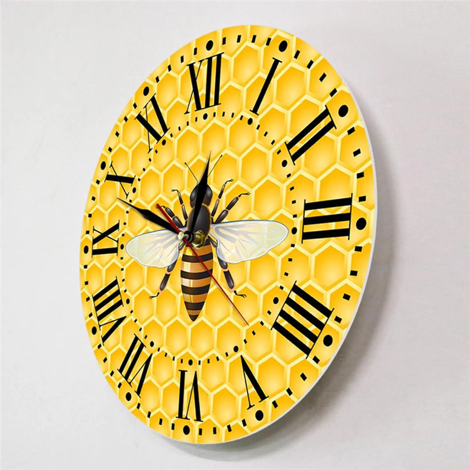  Yellow Hive Wall Clocks 12 inch Installation Quickly Silent