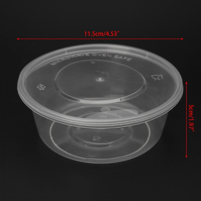 10Pcs Plastic Disposable Lunch Soup Bowl Food Container Storage