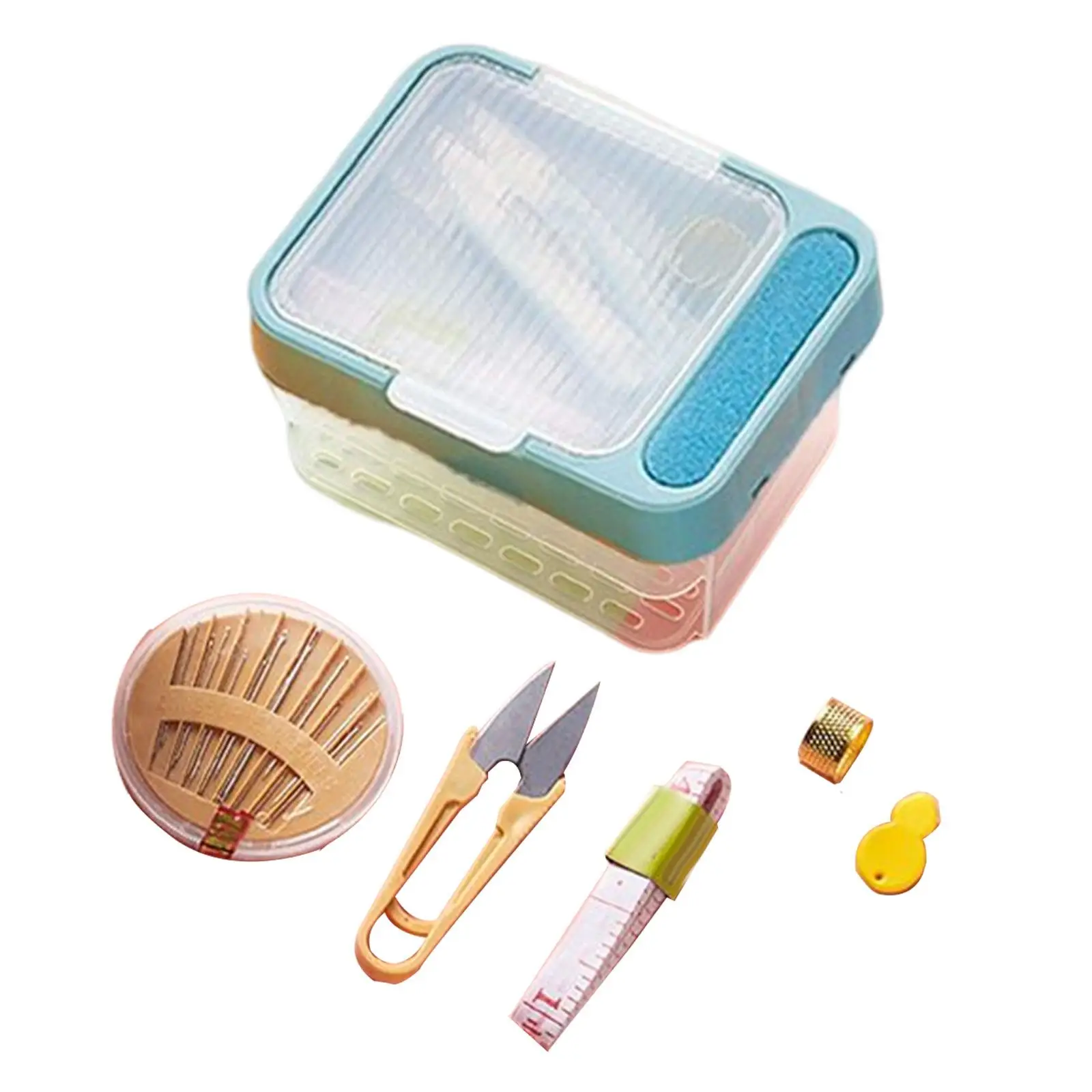 Travel Small Sewing Kit Supplies Two Layer Drawer Compact Accessories Essential Basic Sewing Kit for Quick Clothing Repairs