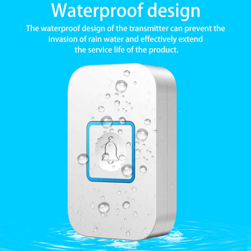 Cordless   Digital Electronic Waterproof RC Household Doorbell UK Plug