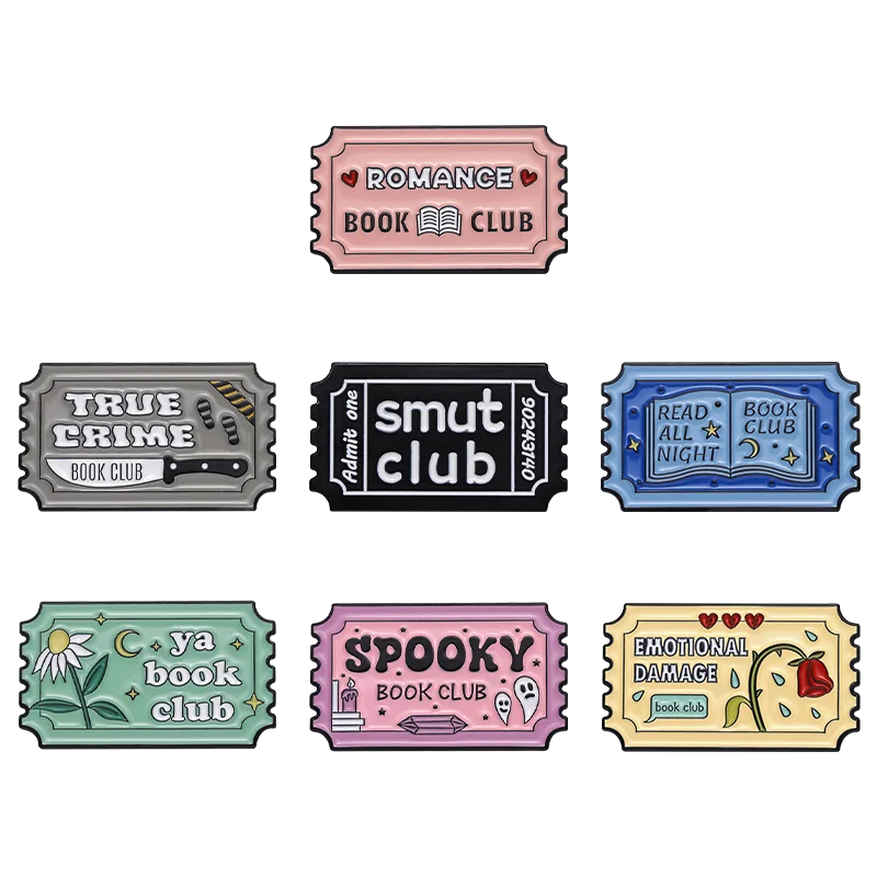 Read All Night Book Club Vintage Stempel Emaille Pins Brosche Abzeichen Schmuck Hut Kinder Freunde Book Club Custom Revers Geschenk – Detail 7