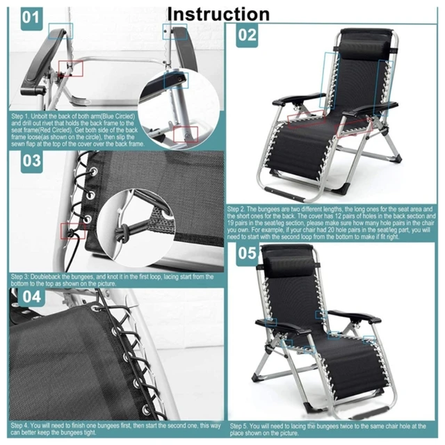 Chaise longue en tissu pour l'extérieur, chaise longue rembourrée en mousse  à mémoire de forme Industries celle pour enfants et adultes - AliExpress