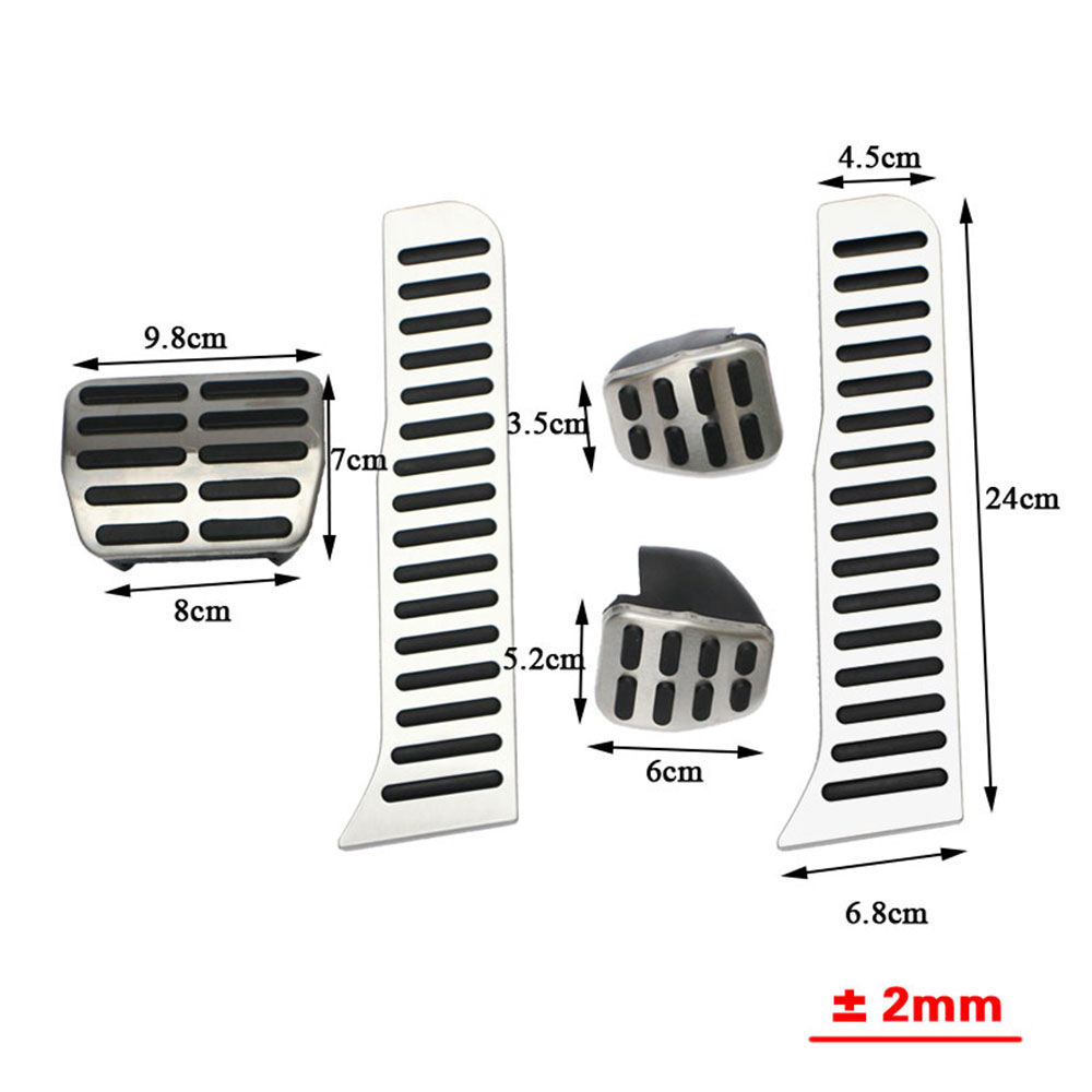 Edelstahl Auto Pedale Gaspedal Gas Bremse Kupplung Rest Pedal Abdeckung für VW Golf 5 6 Tiguan Touran für Skoda Octavia A5 LHD – Detail 4