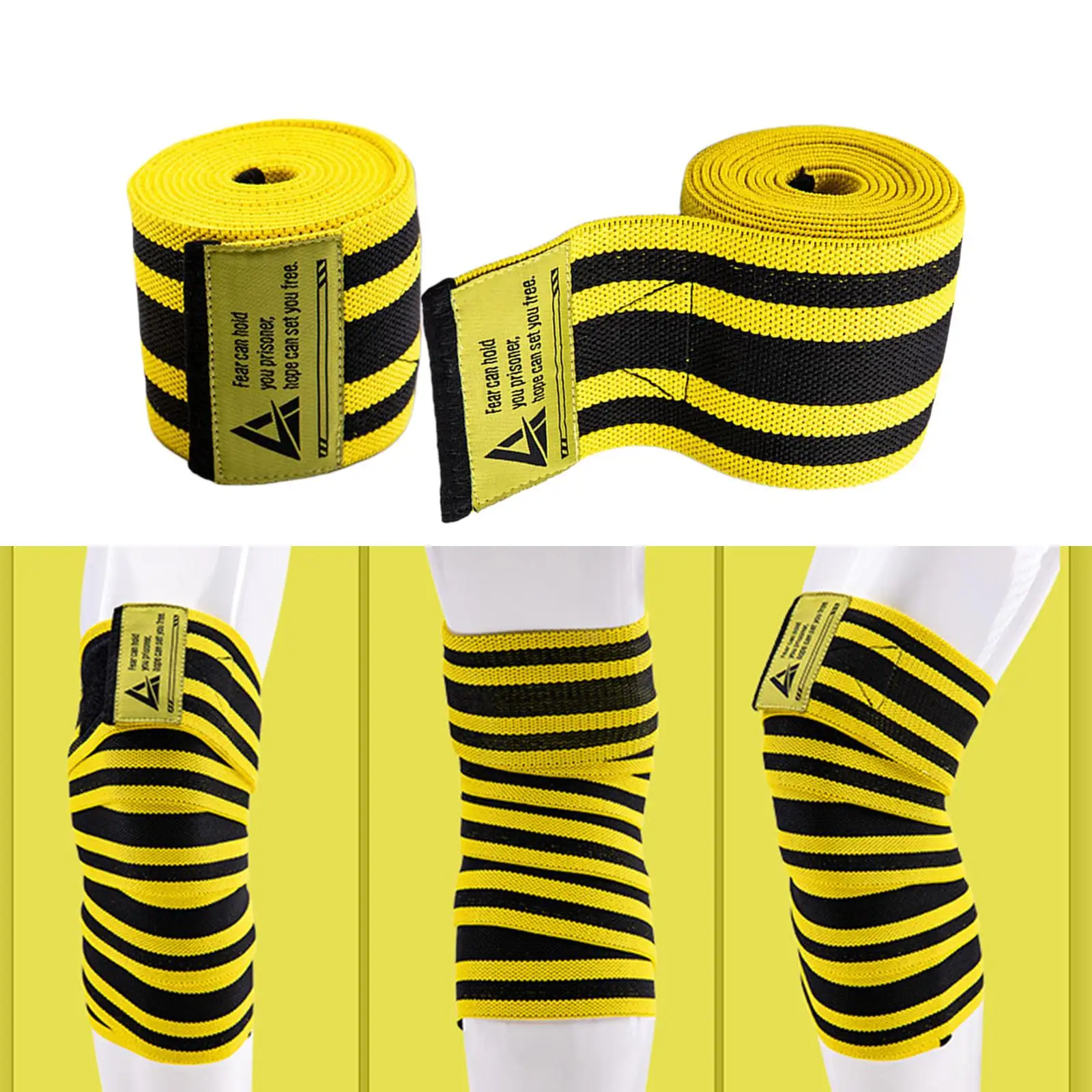 Knee Wraps Compression and Elastic for Men Women 79 inch Knee Support for Running Cable Machines Squats Powerlifting Gym Workout