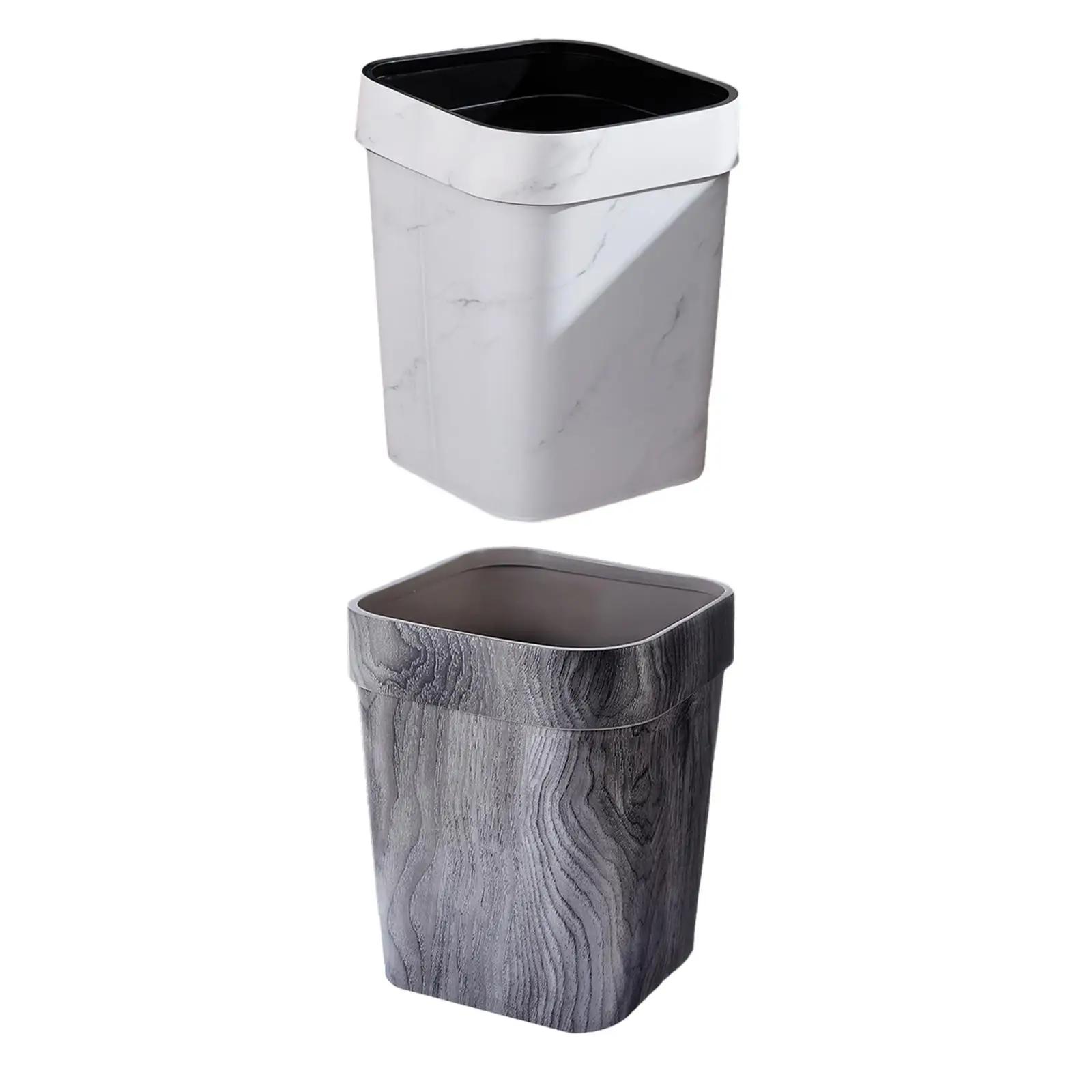 Small Trash Can Garbage Can Open Mouth Square 14L Trash Bin Rubbish Bin for Toilet Dorms Bedroom Office Kitchen