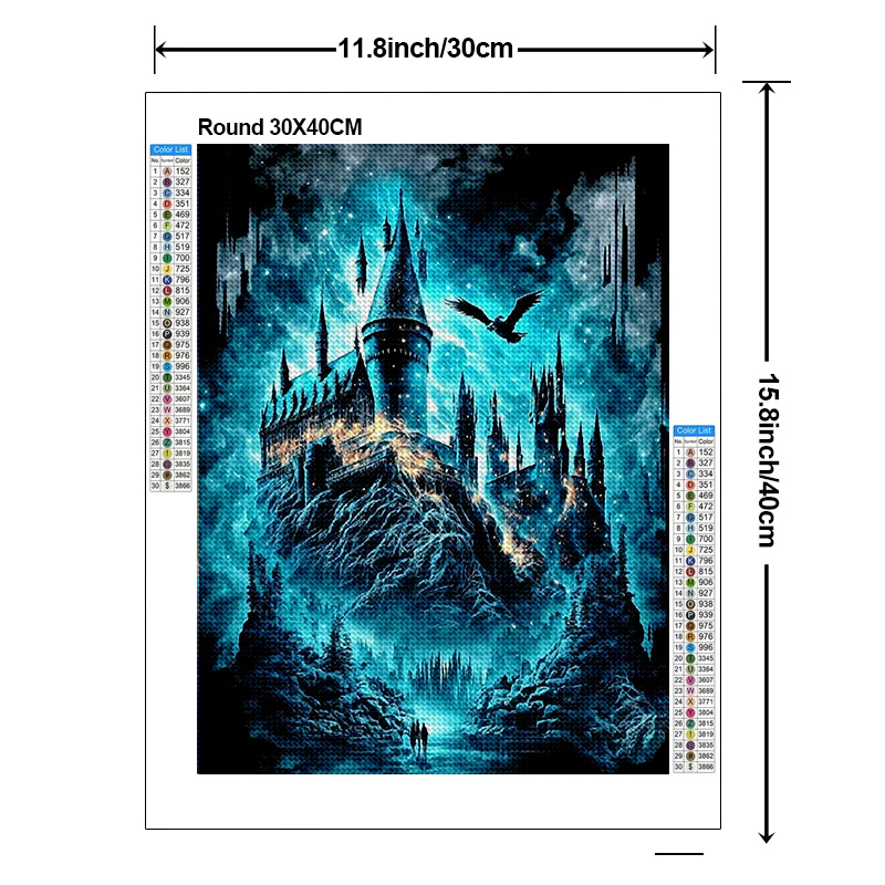 Description Picture 4 of itemZipper Bag 5D DIY Harry Potter Diamond Painting Hogwarts Castle Eagle Moonlight Sticker Diamond Embroidery Art Children's Gift
