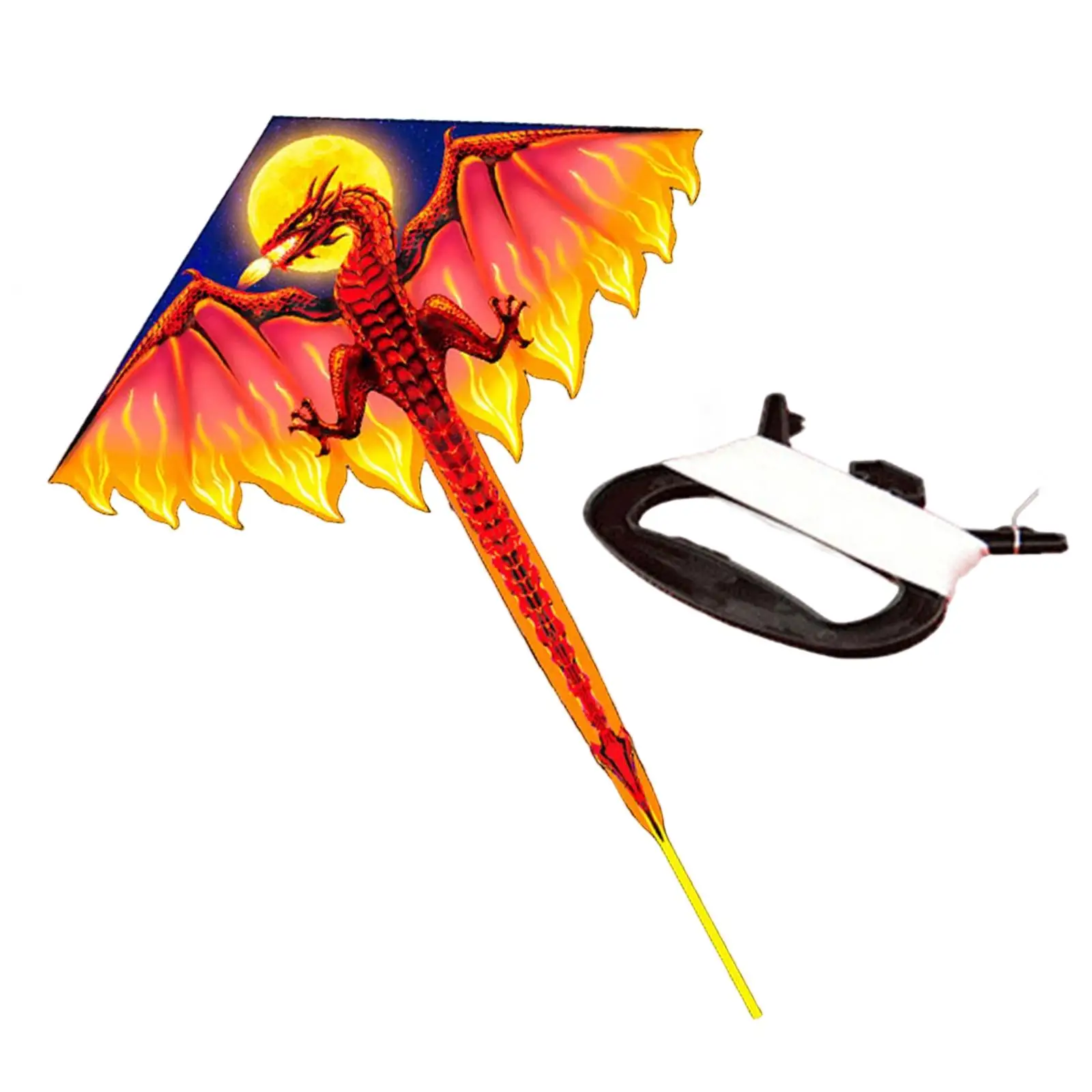 Large Spring Kite ice to Fly Colorful 3D dragon Animal for Park Beach Windy Day family