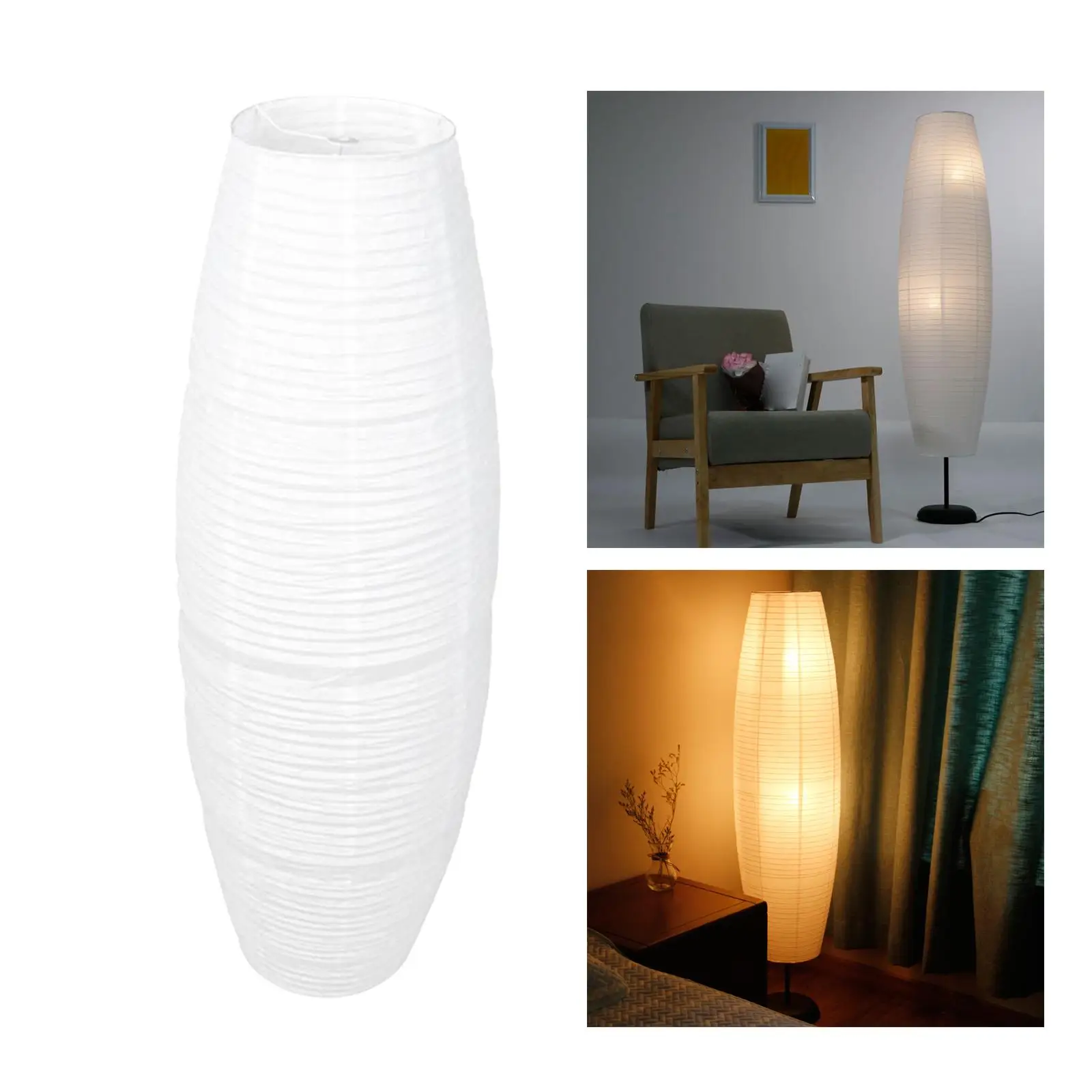 White Paper Design Floor Lamp Shade Nordic Style 100x32cm Standing Lamps Simple Light Cover for Living Room Home Hotel Bedrooms
