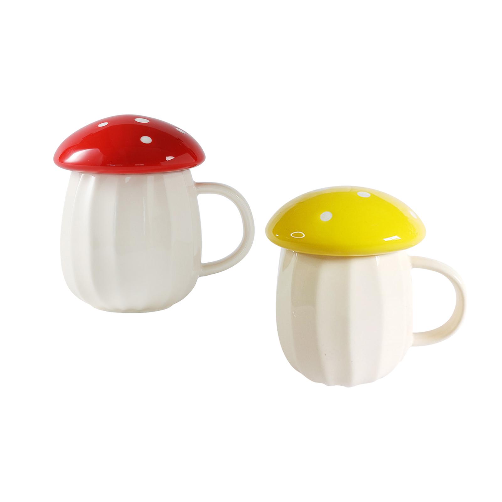 Cute Mushroom Cup Mug Gift Water Bottle Ceramic Cup Thickened Handle Drinkware for Tea Milk Orange Juice Office Household