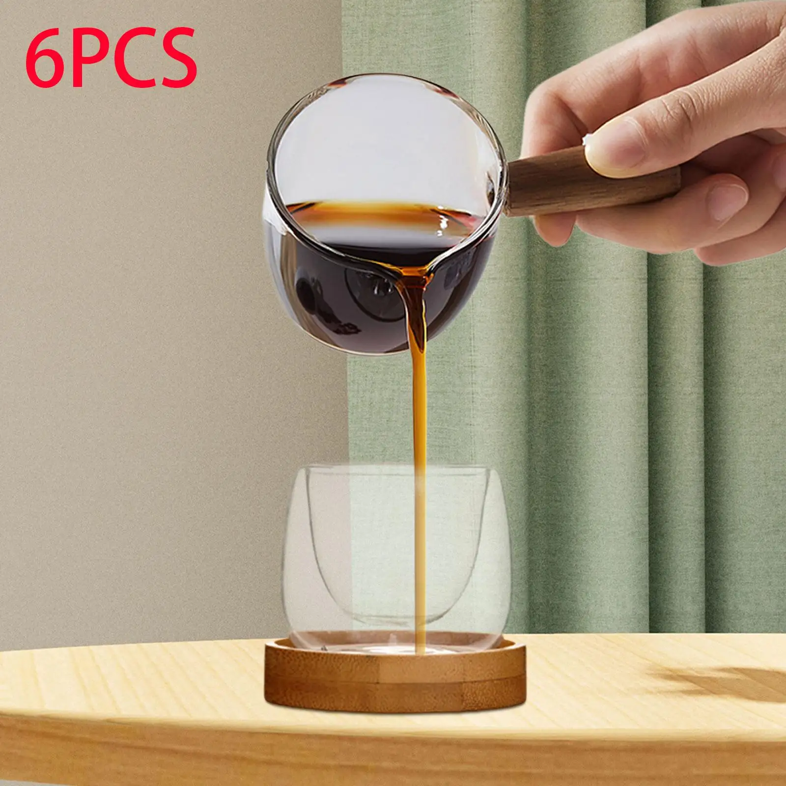 Glass Tea Cup Glass Water Cup Heat Resistant Double Wall Cups Glass Coffee Mugs Espresso Cups for Bar Kitchen Restaurant Party