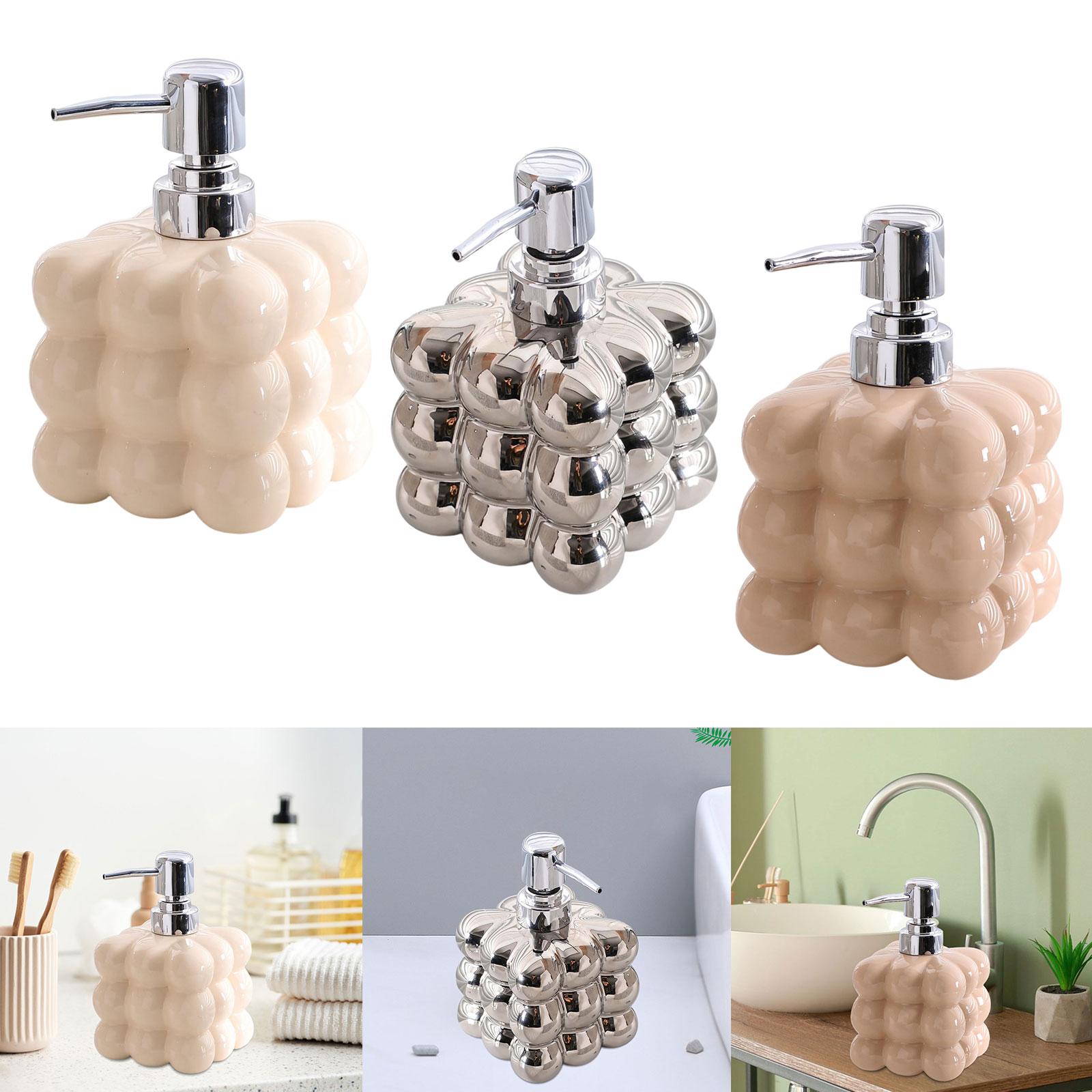 Ceramics Bathroom Sanitizer Bottle Refillable Lotion Hand Press Bottle Soap