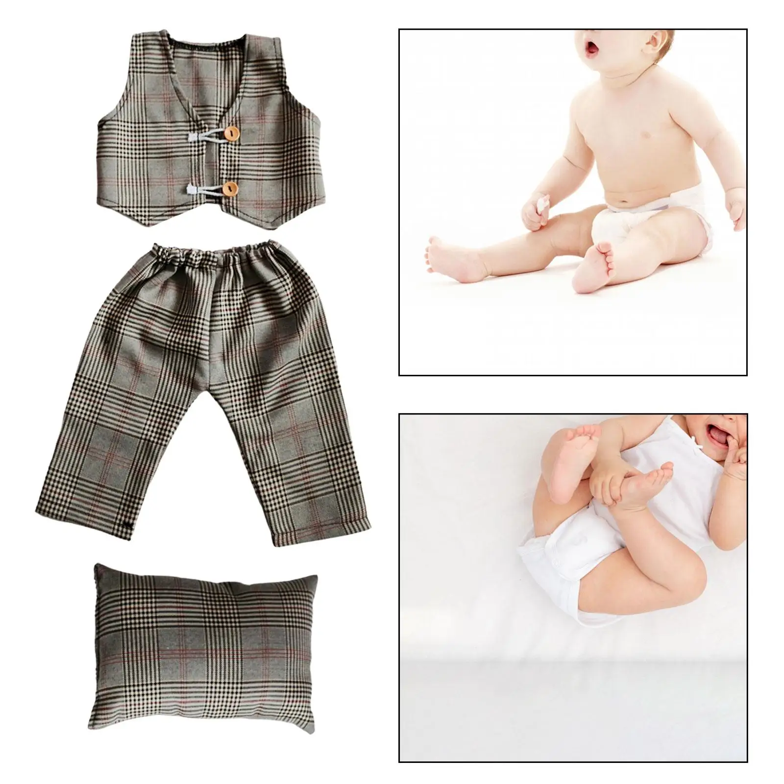 Baby of Pillow Vest Pants Trendy Versatile Soft Clothing Accessories Girl and Boy Baby Photography Props for Gift Party