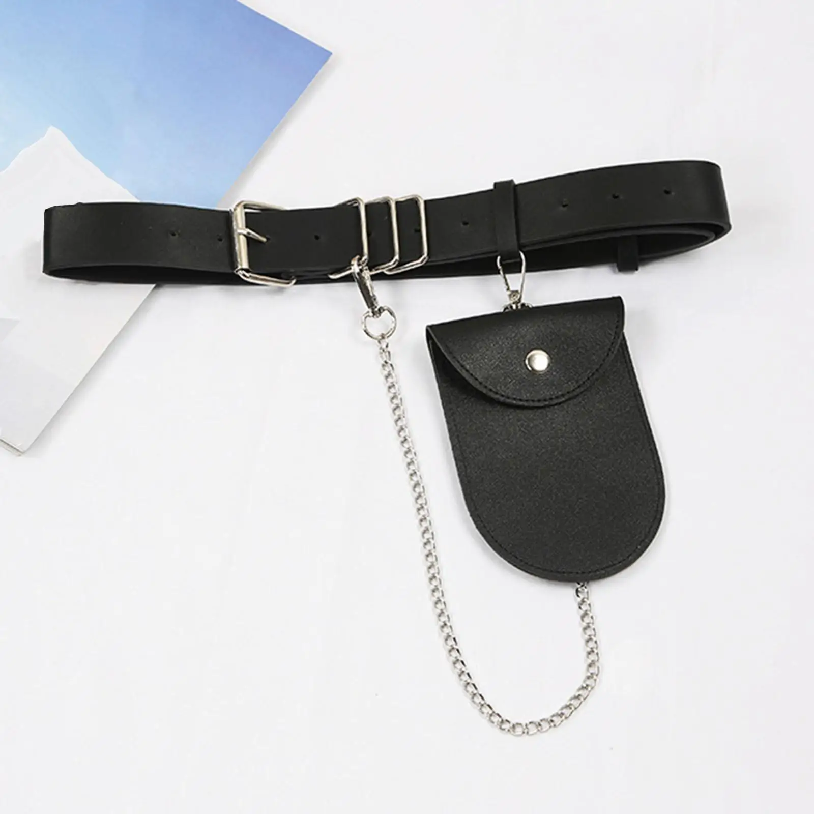 Punk Style Women Leather Waist Pack Waist Belt Bag Cell Phone  Wallet