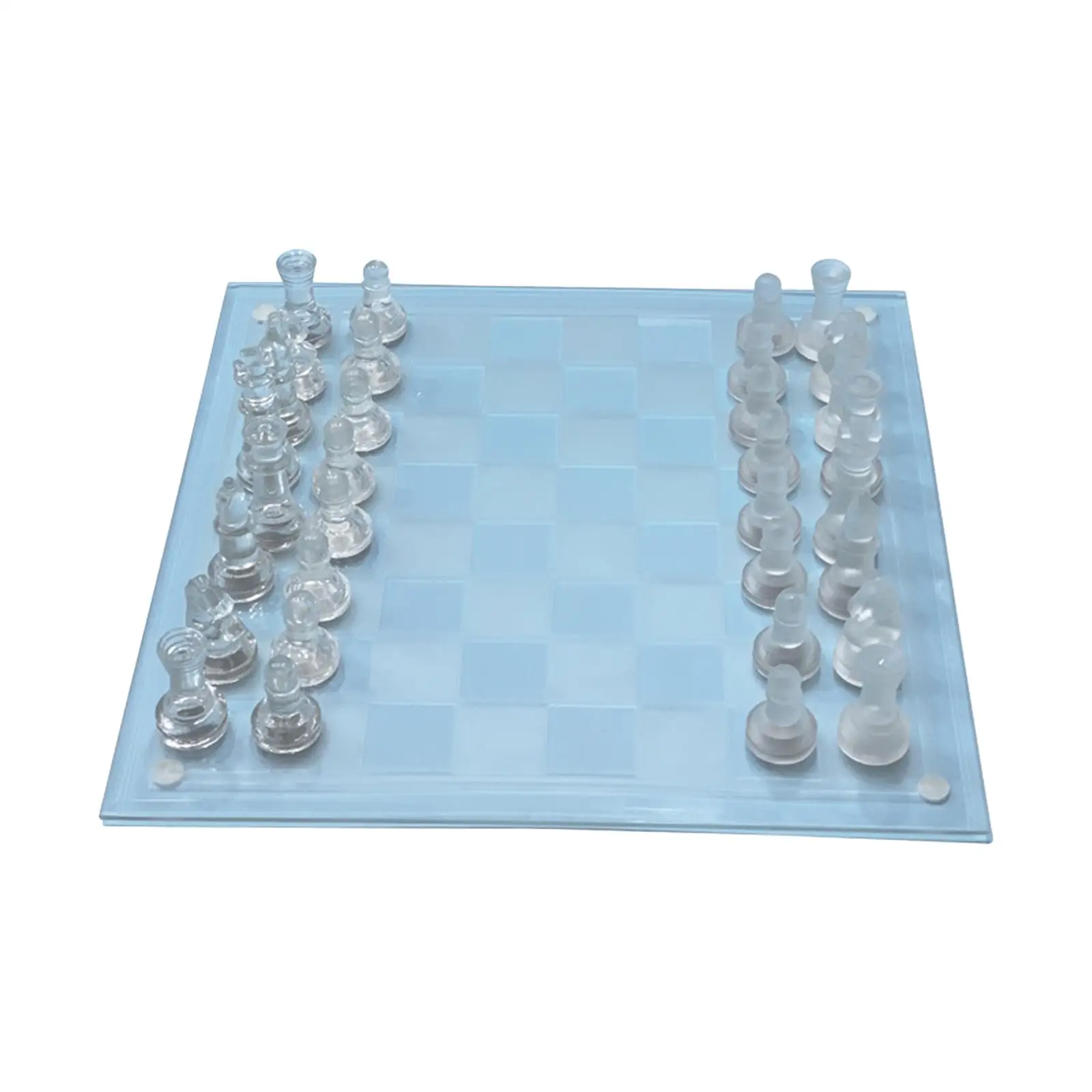 Frosted Chess Set Table Decor Early Education 13.78`x13.78`` Chess Set for Adult for Trips Festival Camping Picnics Activity