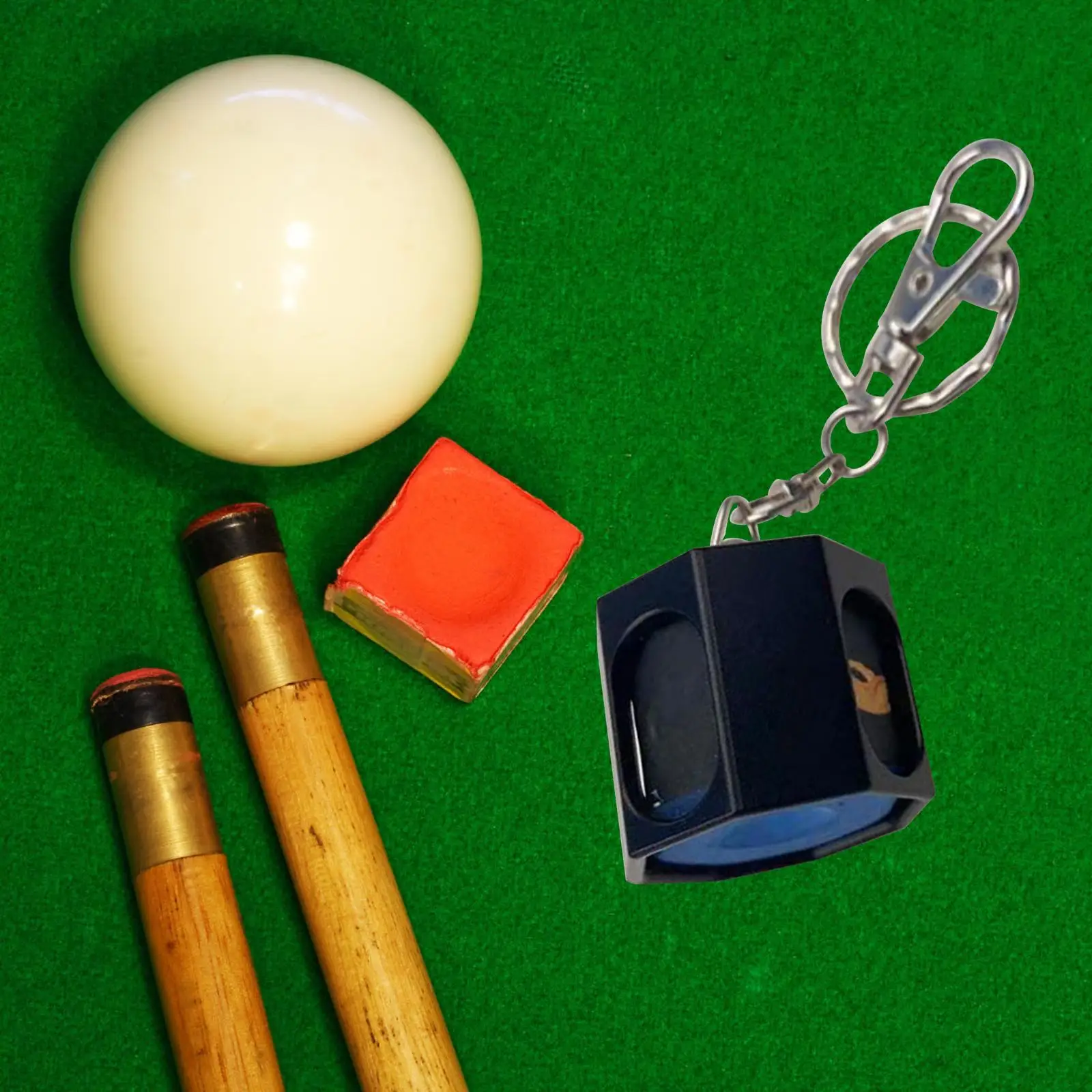 Pool Cue Chalk Holder with Keychain Snooker Accessories Chalk Carrying Case