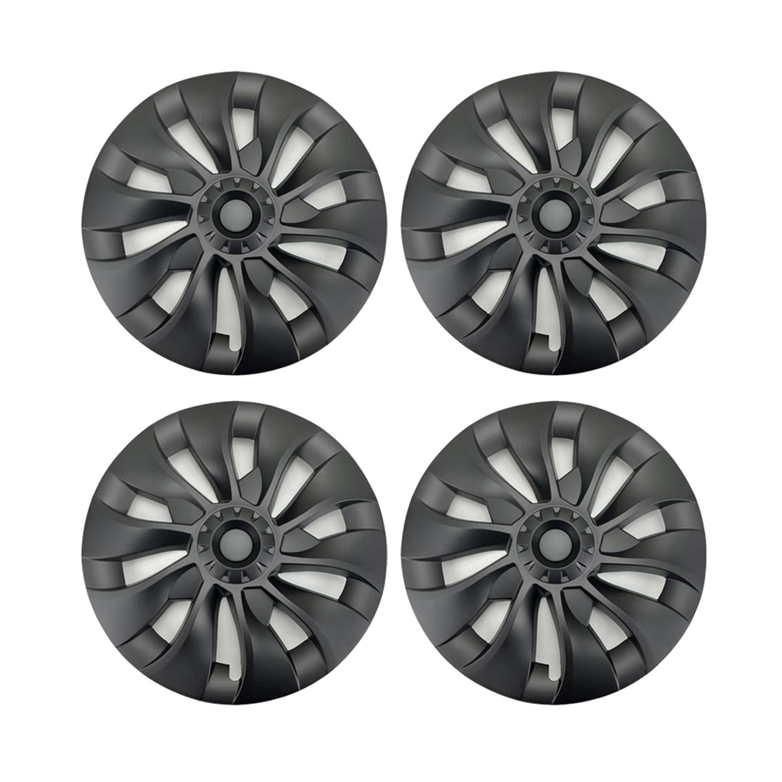 4 Pieces 18 inch Hub Cap Replacement Wheel Cap Cover Automobile Durable Full Rim Cover Replacement Hubcap for Tesla Model 3