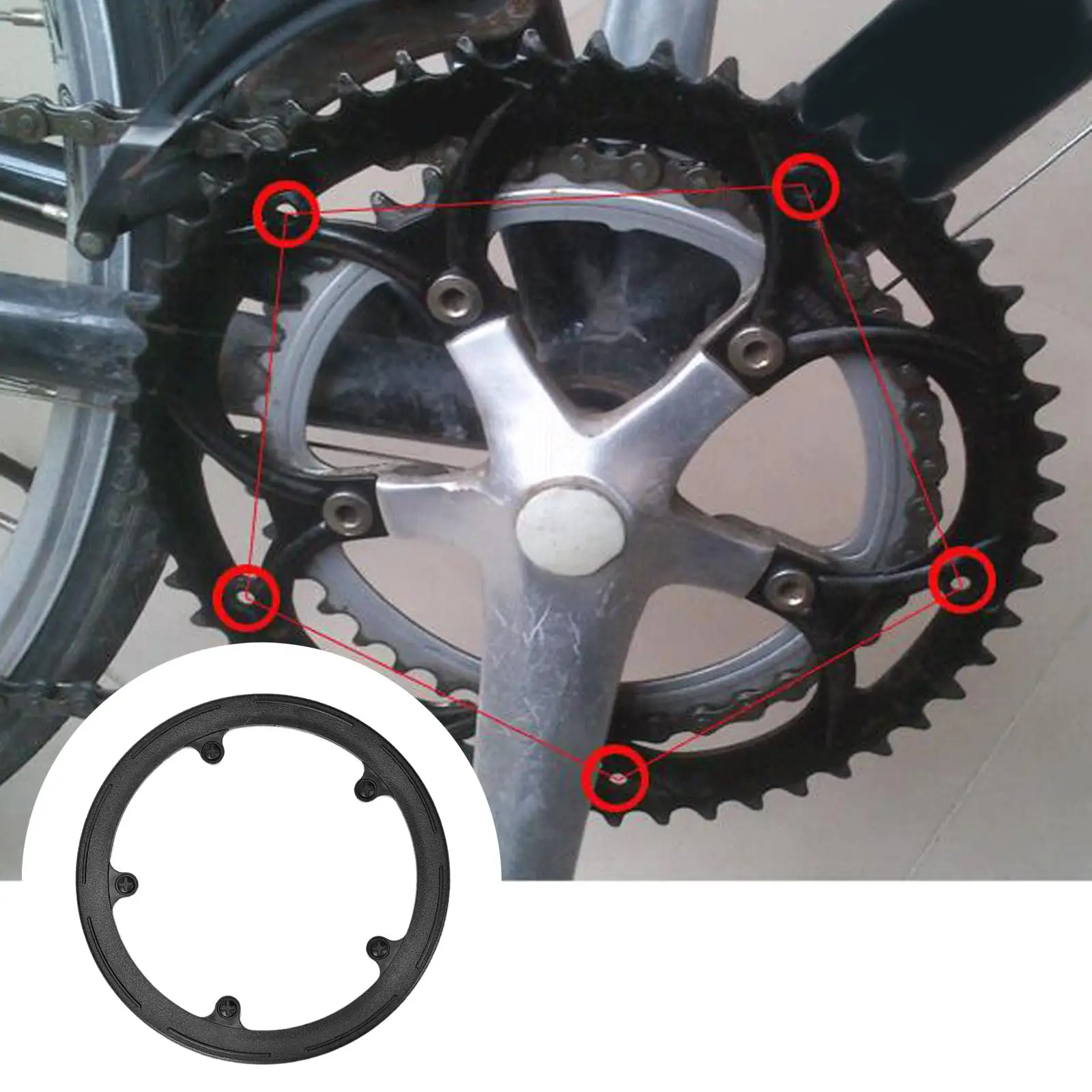 Portable Bike Chain Wheel Protector Chainwheel Durable Resin Crankset Chain Ring Bike Chain Guard for Riding BMX Repair Parts