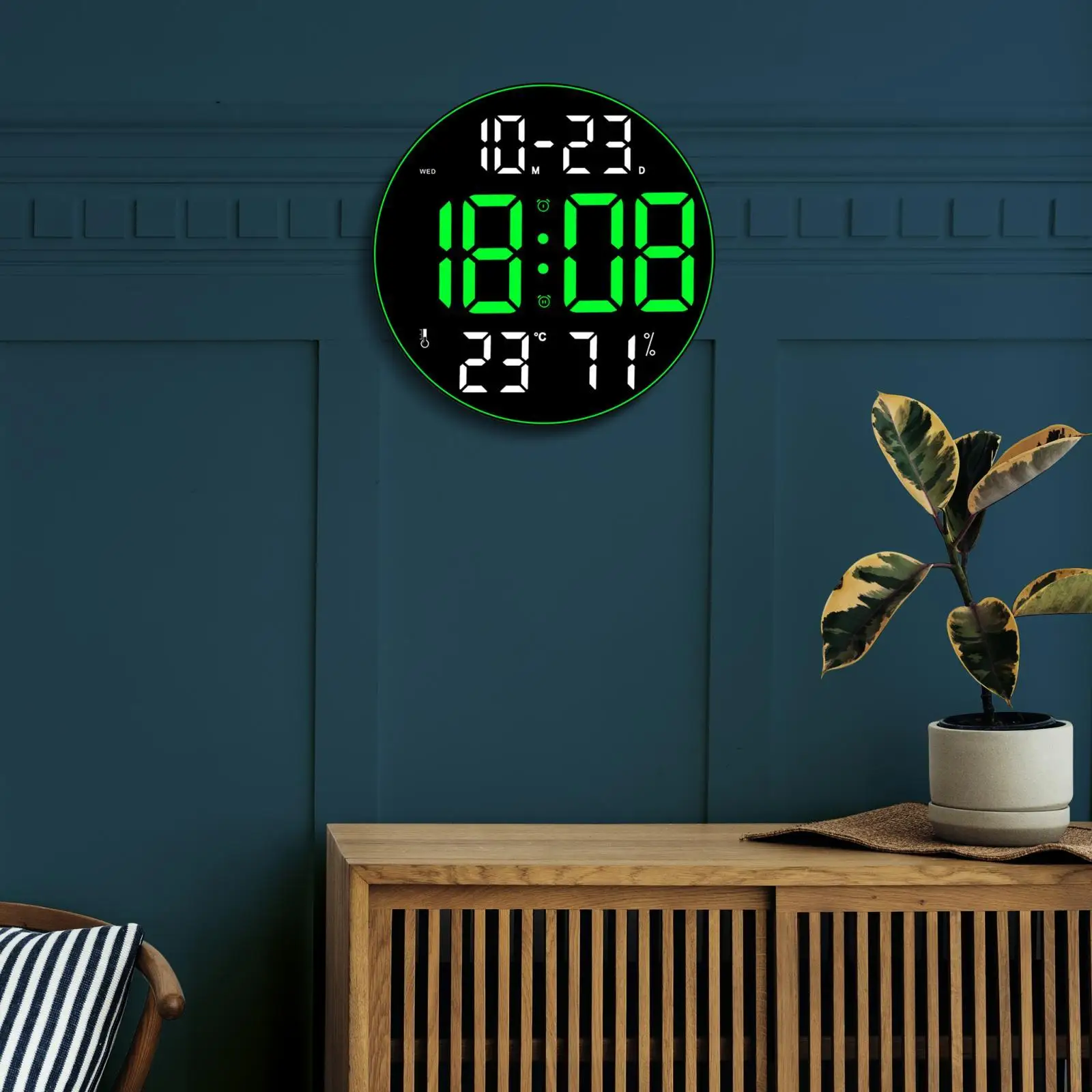Digital Clock Large Screen LED Wall Desk Clock for Hotel Hall Apartment Cafe