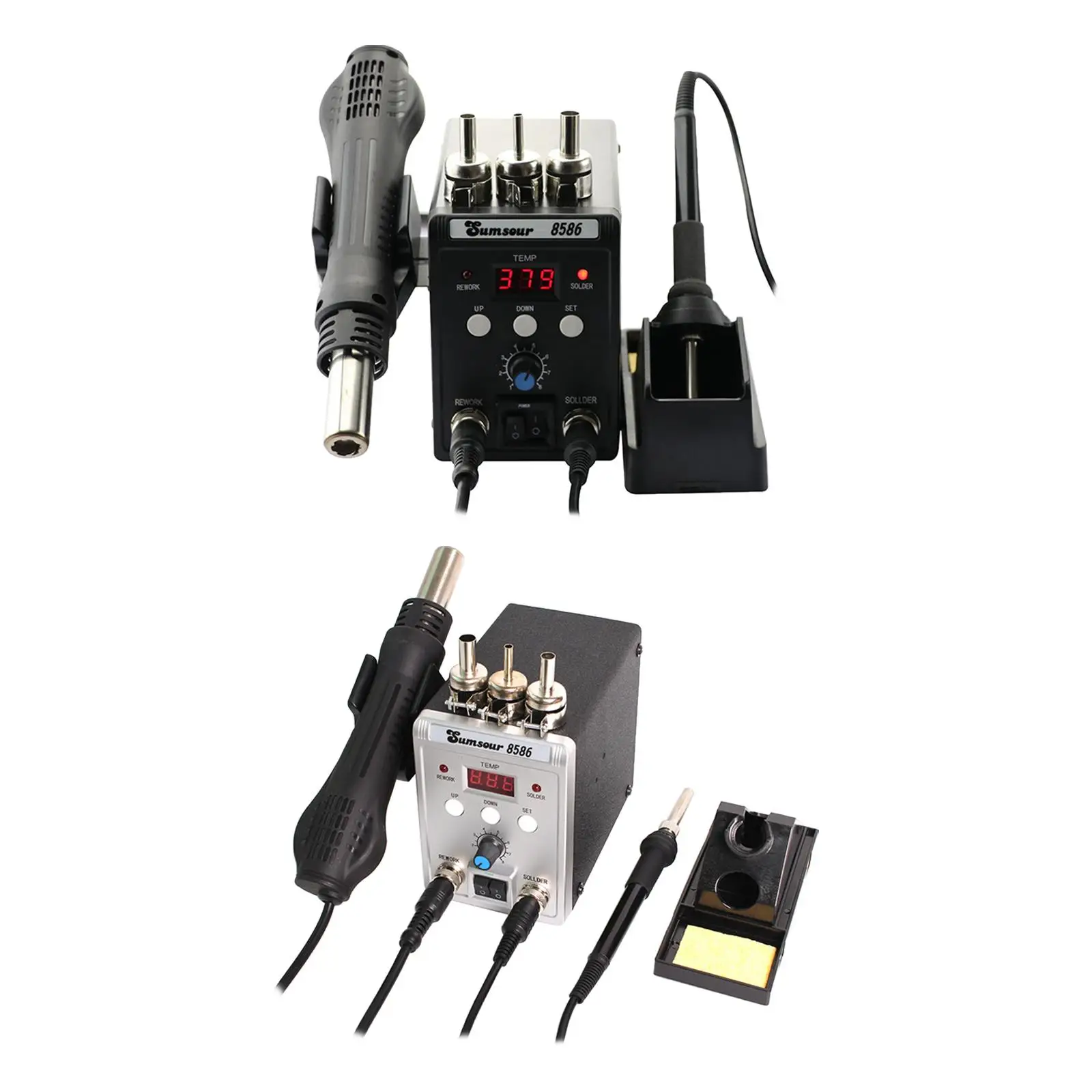 60W Soldering Station Adjust Temperature with Metal Holder Hot Air Rework Electric Welding Tool for Maintenance Home Appliance