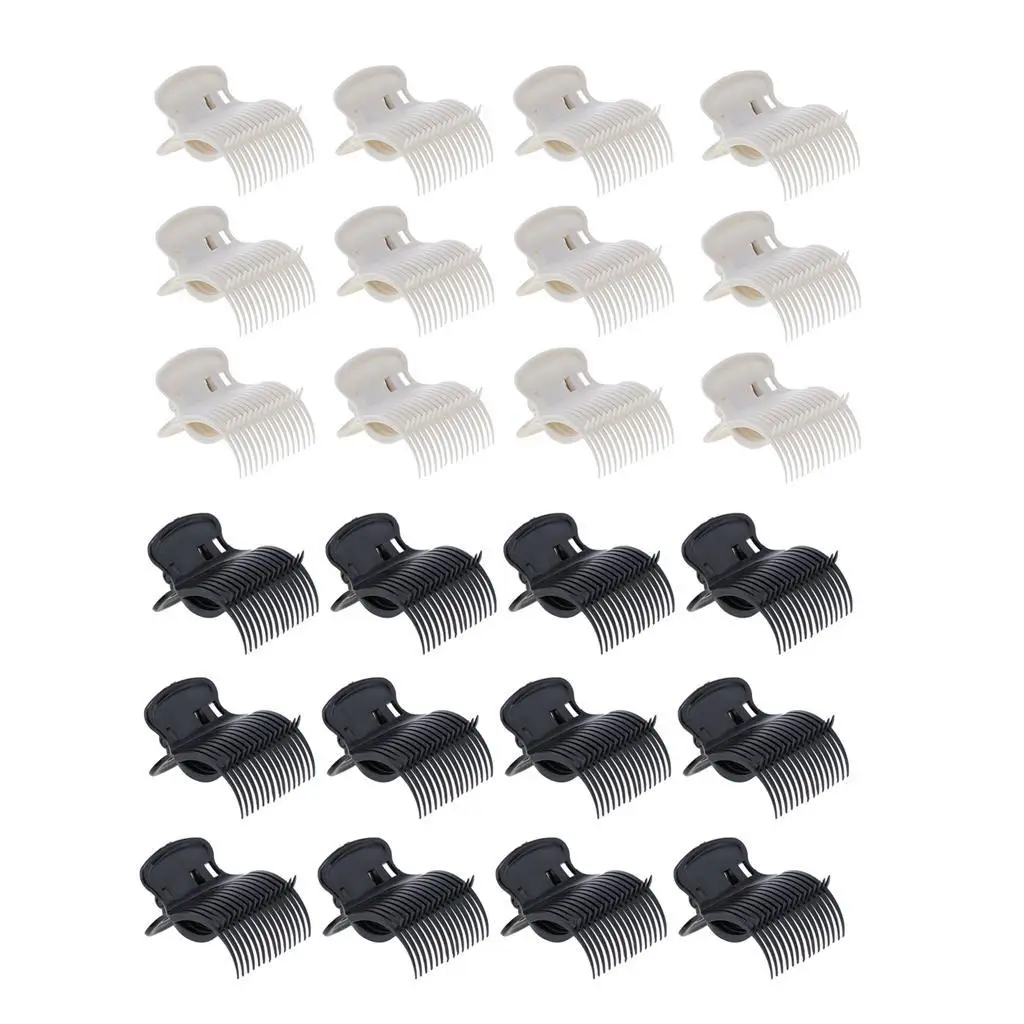 12pcs Plastic Hot Roller Clips Hair Curler Claw Clips for Small, Medium, Large and Jumbo Hair Rollers