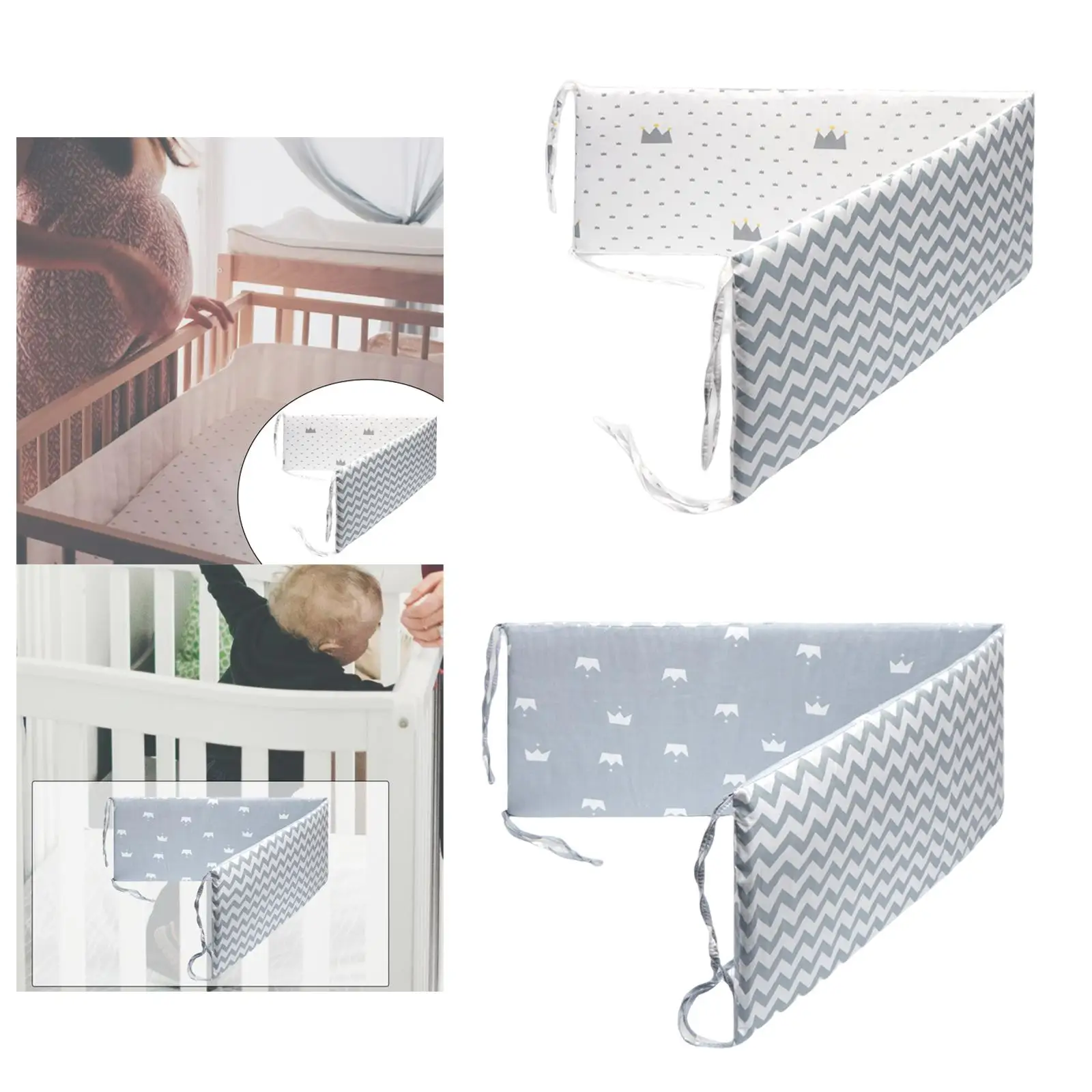 Cotton Baby Bed Bumper Crib Surrounding Barriers Crib Cushion for Baby Toddler Newborn