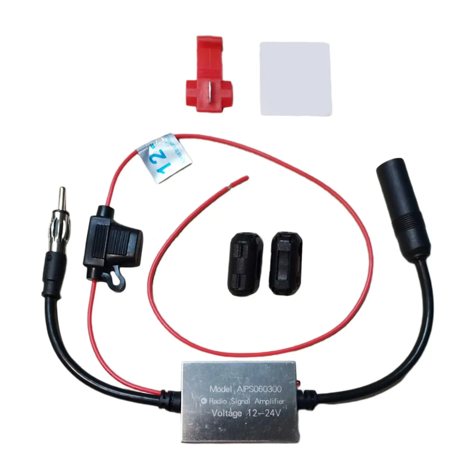 FM Radio Antenna Signal Booster Amplifier Signal Reception Amplifier High Gain 12-24V Anti Interference for Vehicle Truck