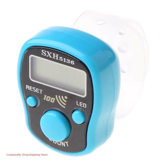 Finger Tally Counter with Compass Digital Electronic Tasbeeh Counters Lap  Track Handheld Clicker Re-settable Counter