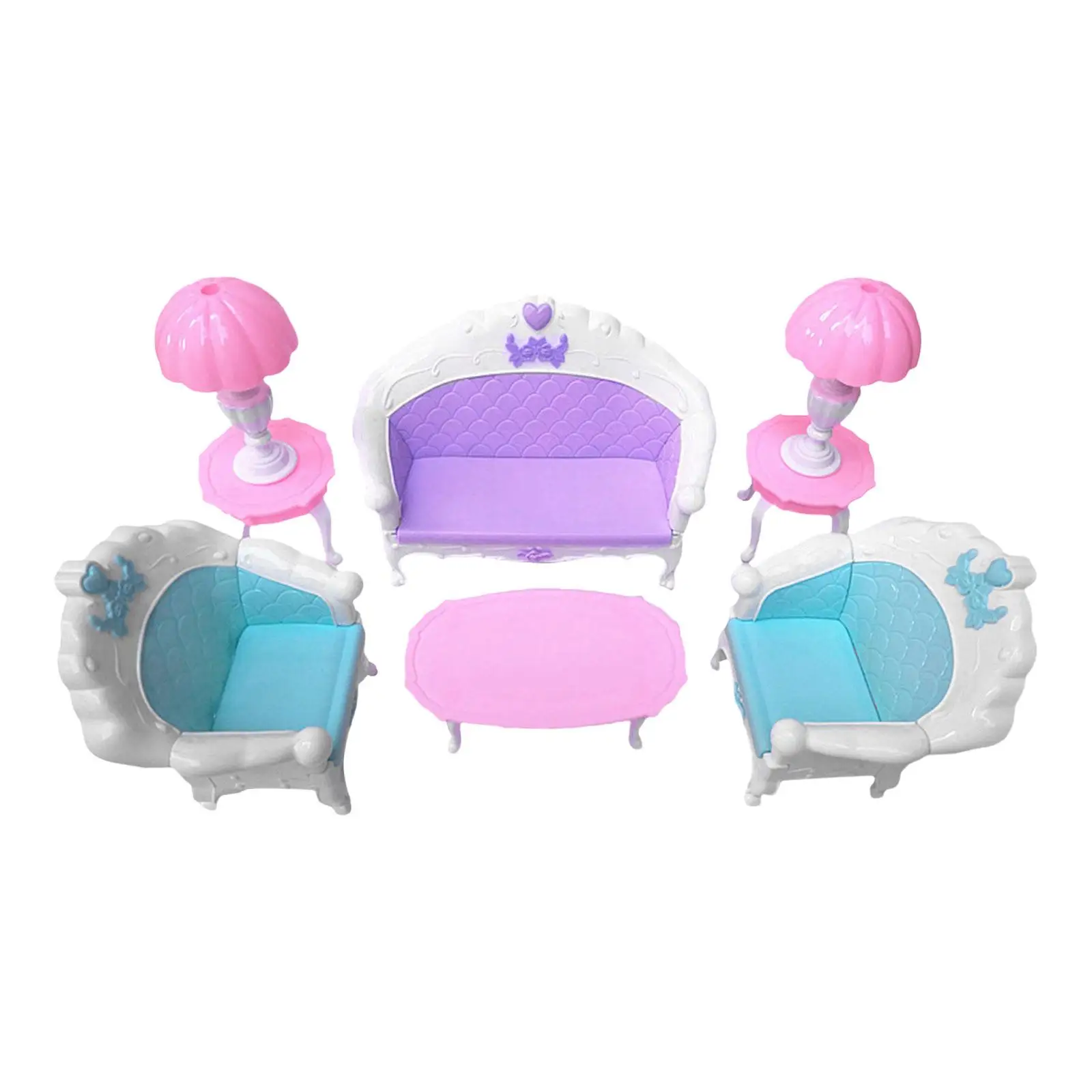 Doll Furniture Accessories Mini Dollhouse Living Room Miniature Sofa and Table Miniature House Furnishings for Doll Decoration