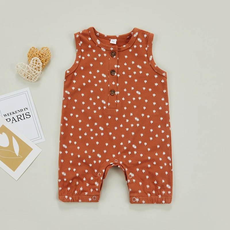 carters baby bodysuits	 Summer Unisex Newborn Baby Girls Clothes Baby Rompers Cotton Sleeveless Floral Print Button Jumpsuits Overalls Infant Clothing coloured baby bodysuits