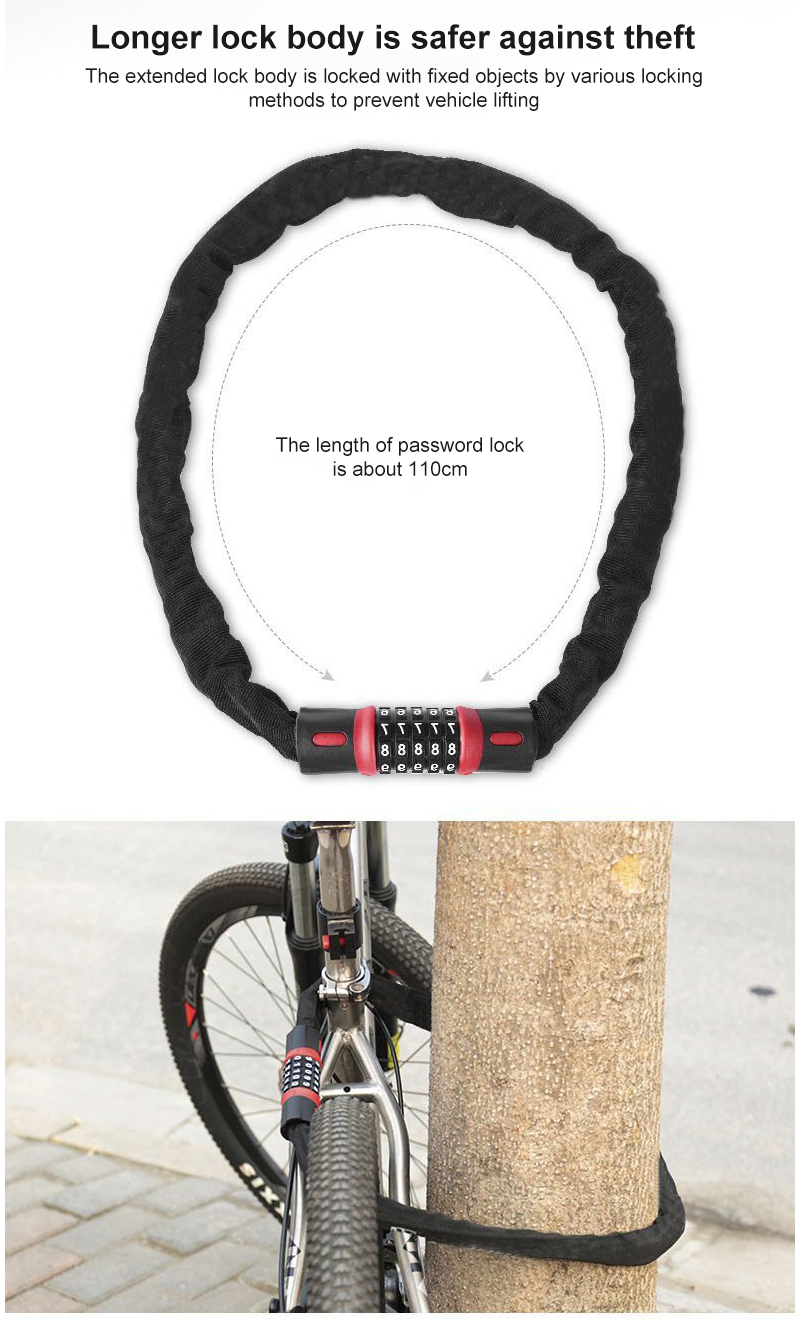 axGear Ensemble de Casier à Câbles Votre Propre Combinaison de Chiffres Roues de Vélo Lock Léger
