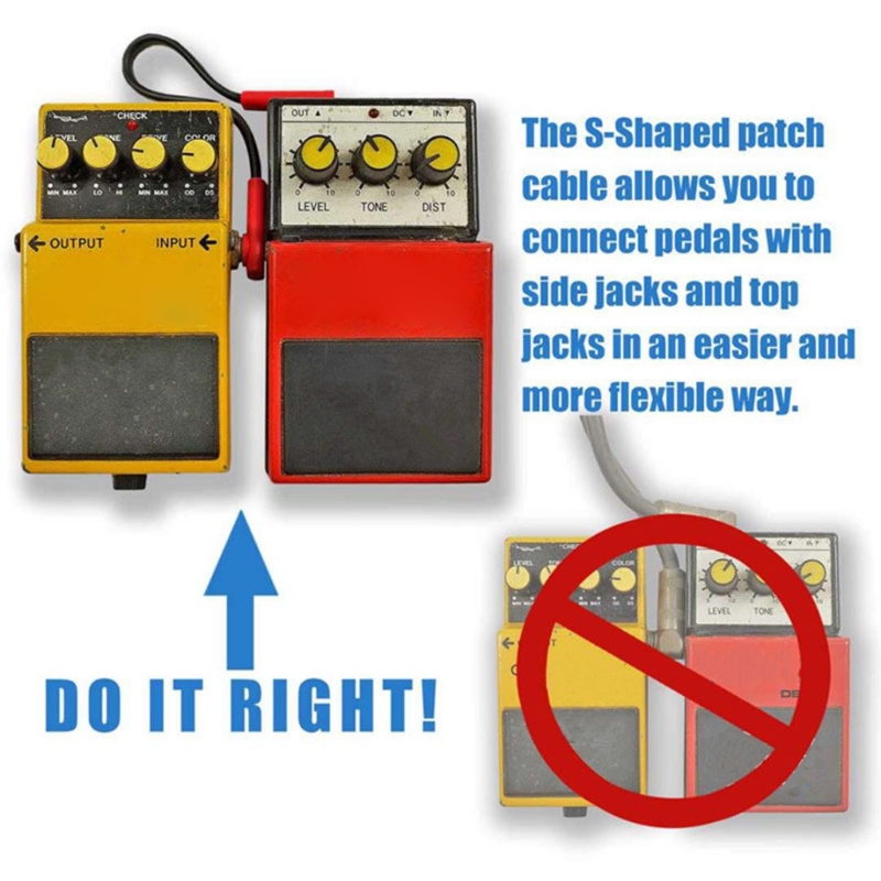 Guitar Pedal Cables 15cm/20cm Right Angle Guitar Patch Cable for Effects Pedals G99D