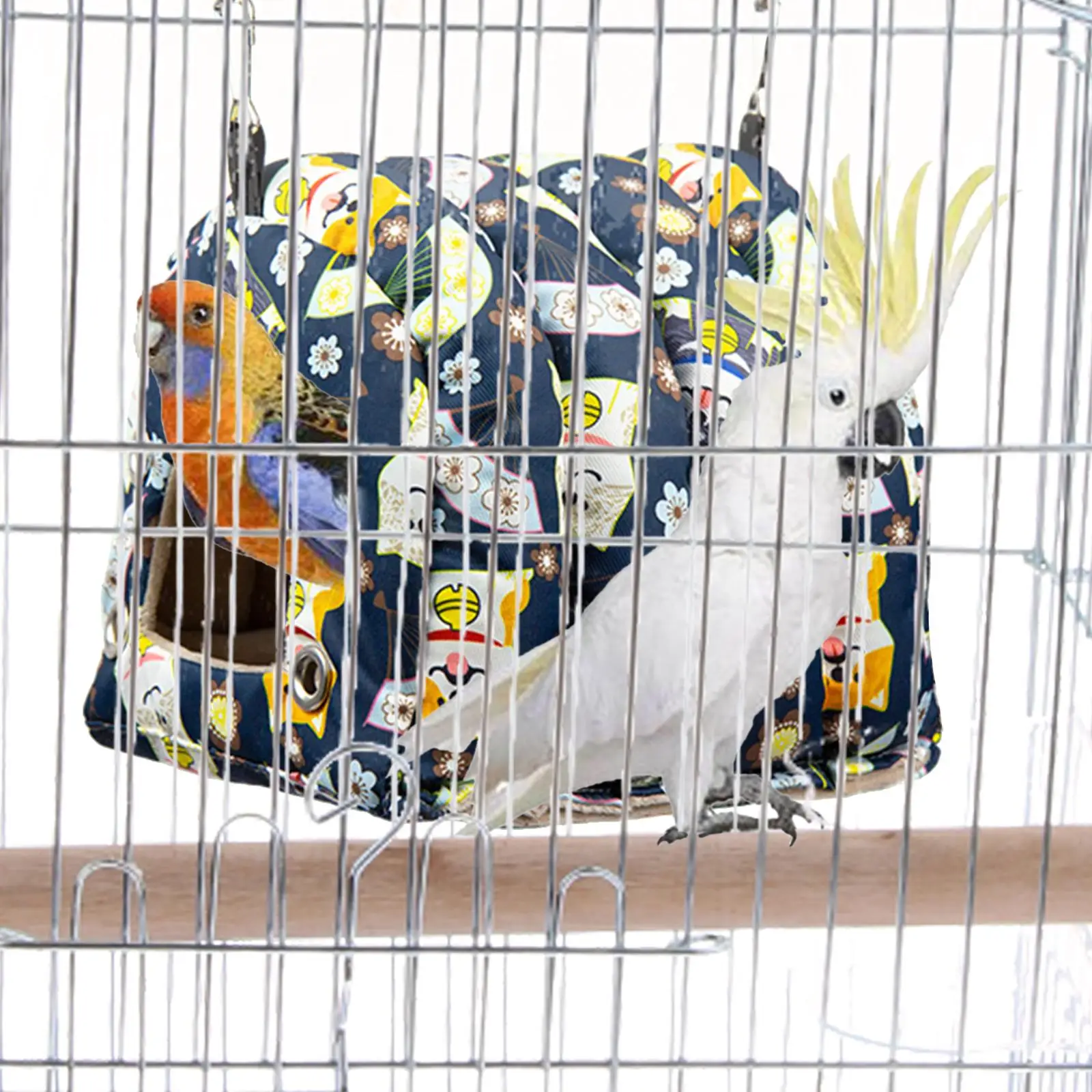 Bird House Nest Cage Accessories Parakeets Removable Pads Hut Toy Parrots