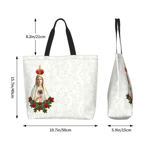 Recycling Our Lady Of Fatima Shopping Bag Canvas Shoulder Tote Bag