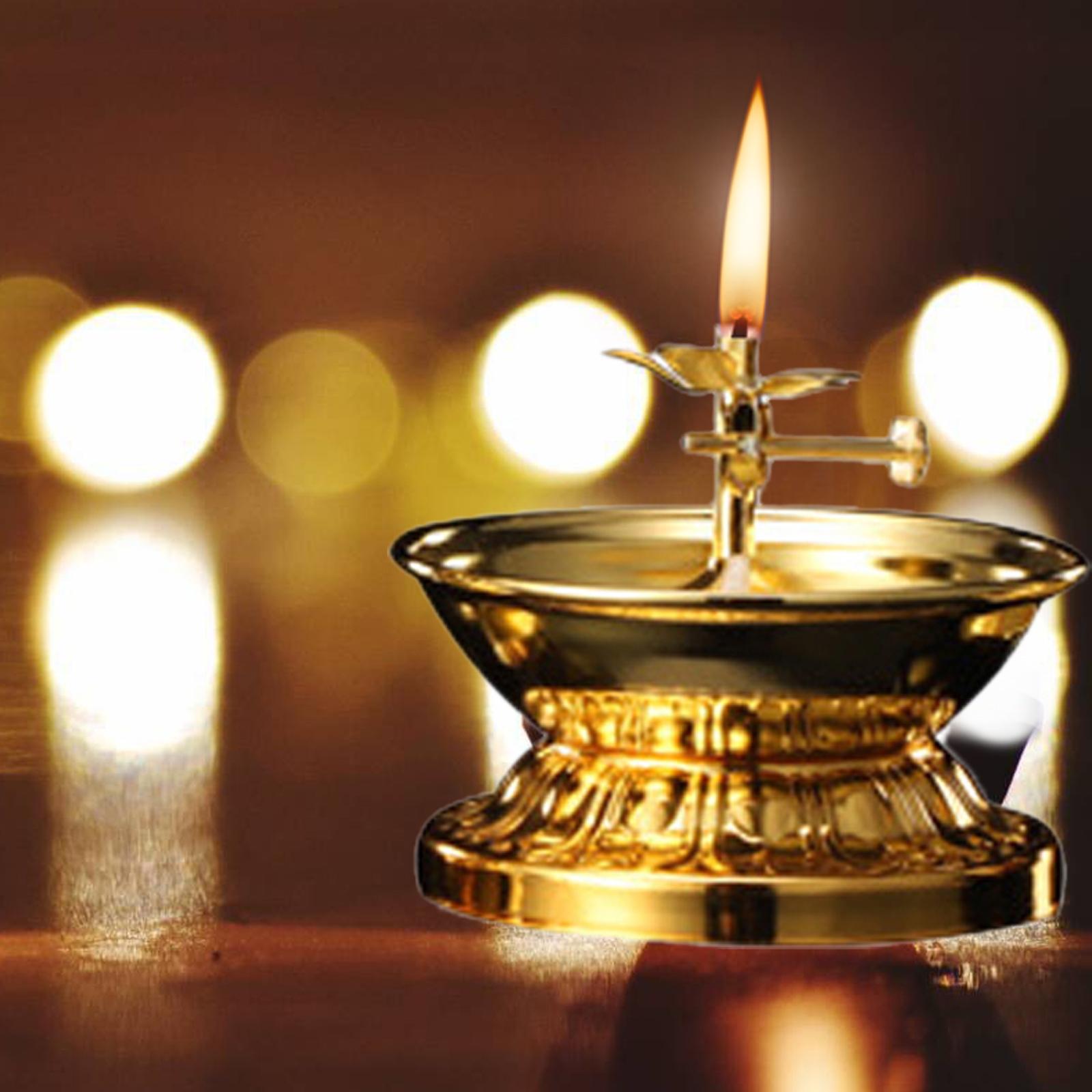 Alloy Ghee Lamp Holder Candle Holder Butter Lamp Holder for Dining Table Bedroom Decor