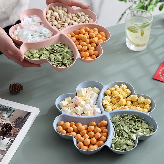 Divided Serving Tray Portable Snack Container Divider Tray Reusable Serving  Tray For Nuts Candy Dried Fruits Organizer Accessory - AliExpress