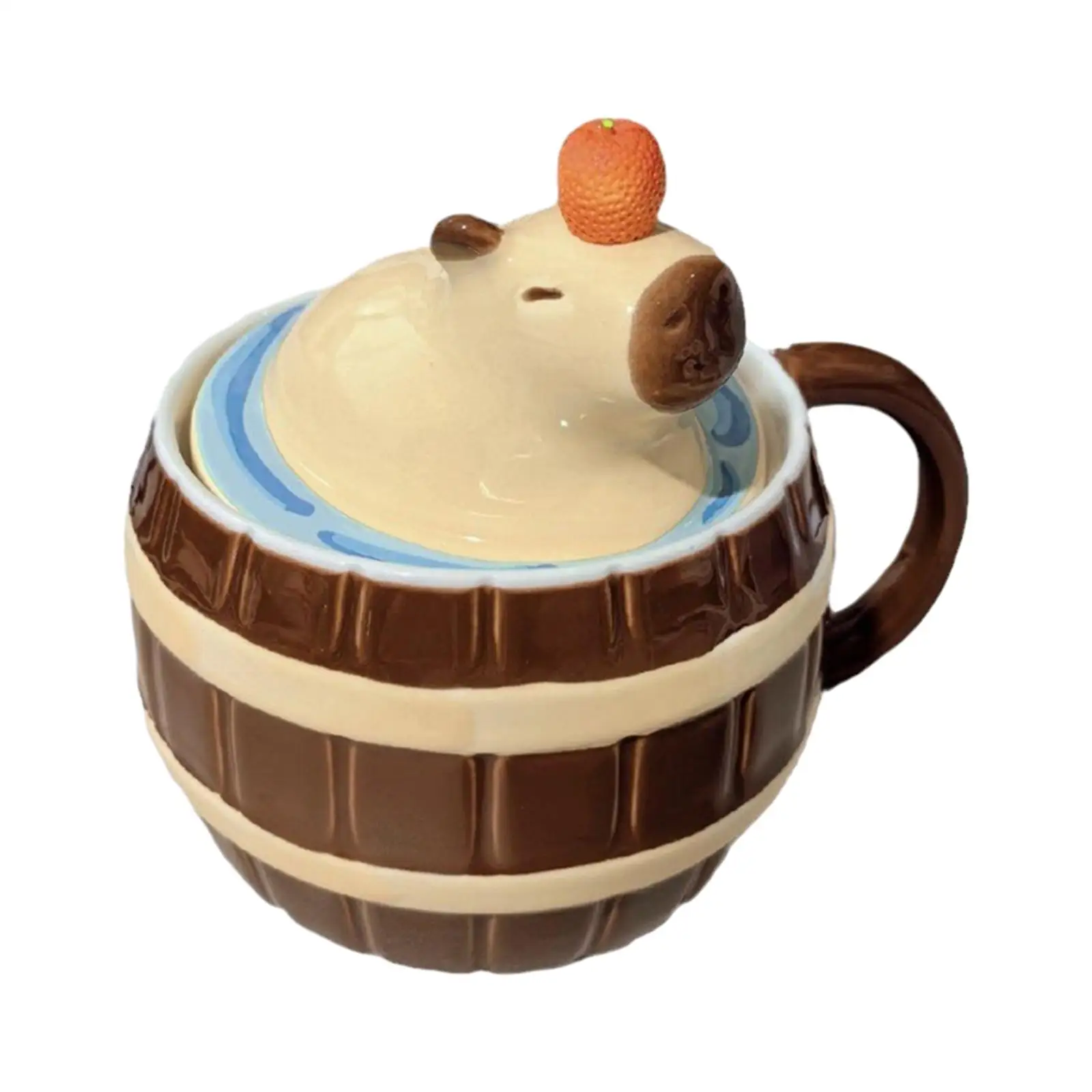 Capybara Coffee Mug Capybara Drinking Cup Pottery Mug Ice Porcelain Cup Animal Coffee Cup Wide Mouth for Milk Espresso Latte