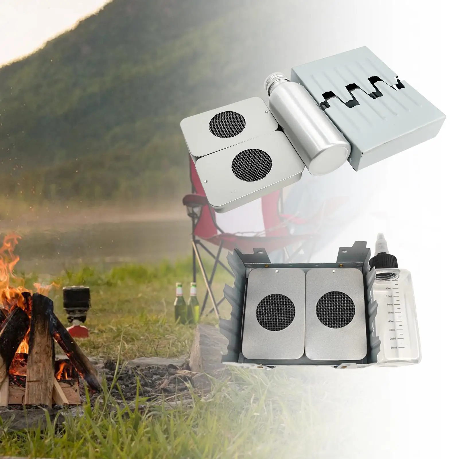 Alcohol Camping Stoves Set Lightweight Backpack Stainless Steel for Patio