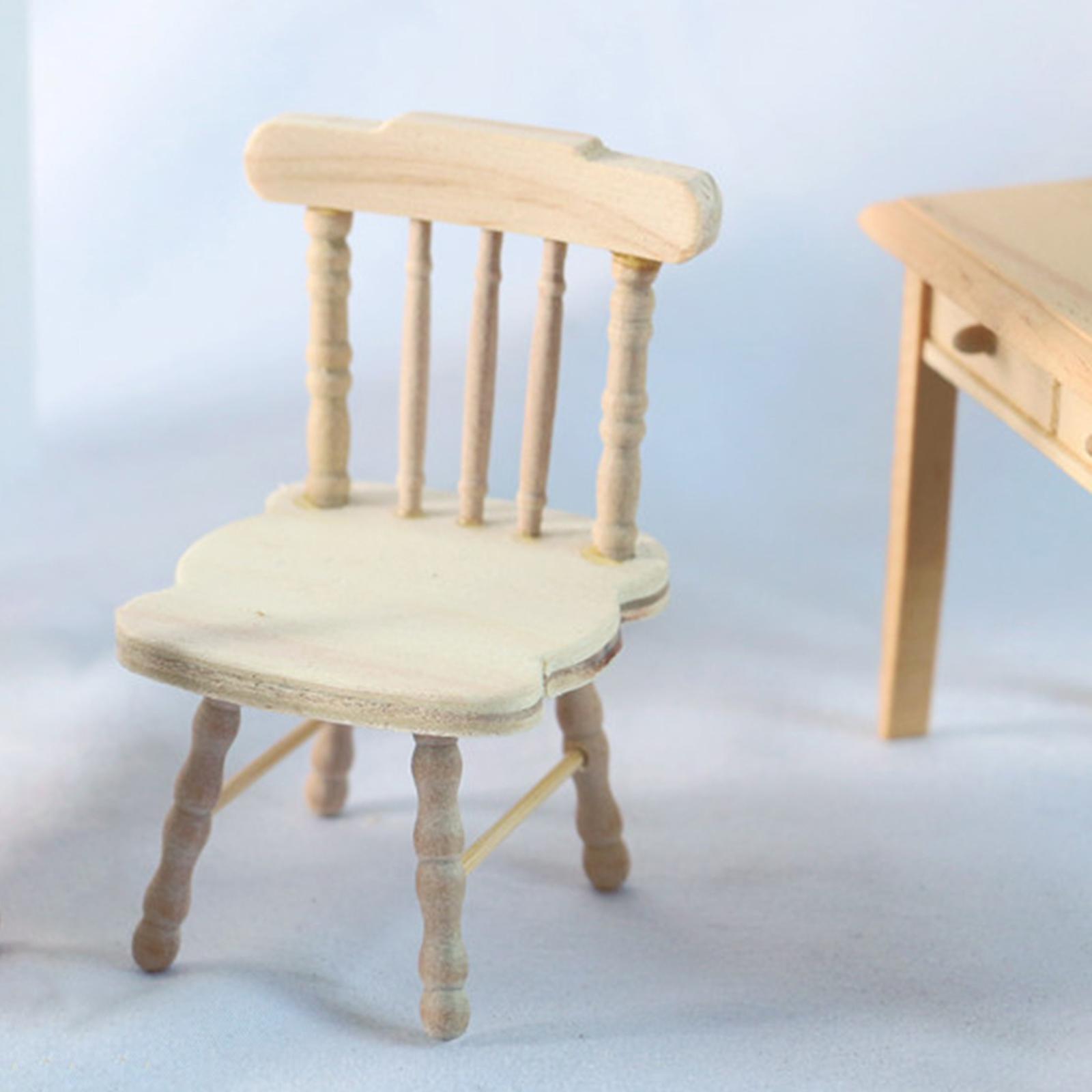 1:6 1/6 Doll House Set Vintage Wooden Solid Handmade for Desktop Kids Gifts