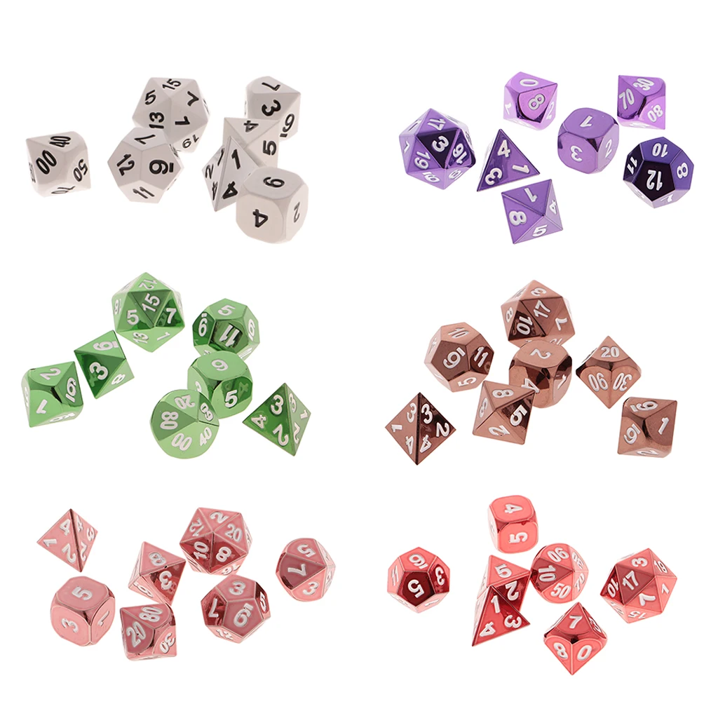 7Pcs 15mm Polyhedral Numberal Dice D4-D20 for RPG & Dragons Toy
