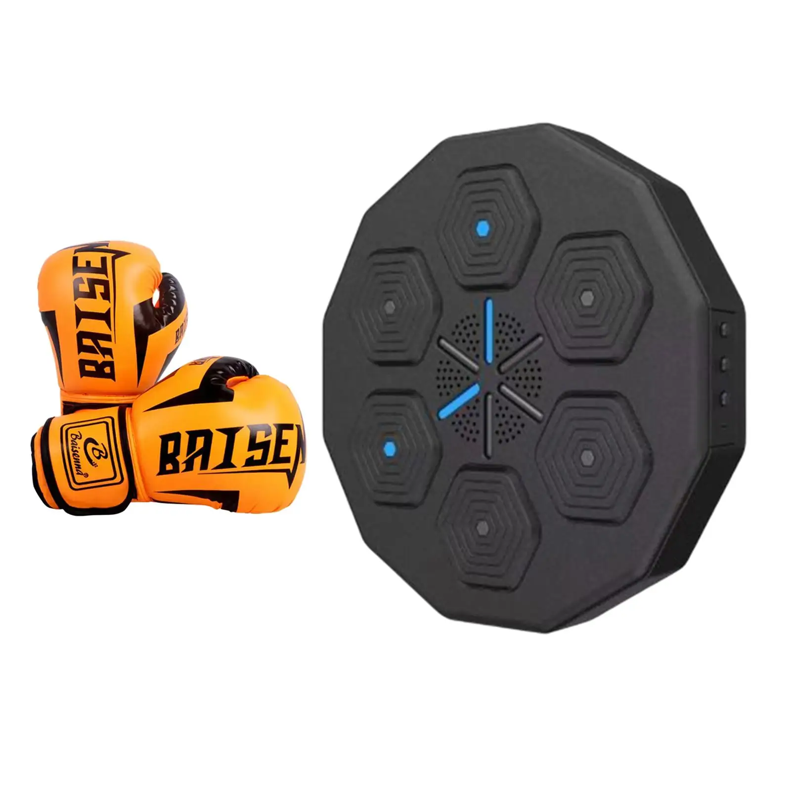 Music Boxing Machine Wall Target Boxing Trainer Wall Mounted Reaction Target Equipment with Gloves Punching Pad for Exercise