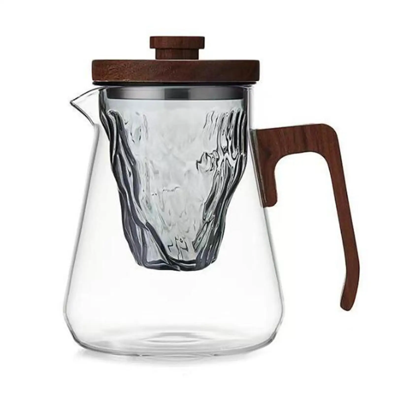 Portable Glass Tea Kettle with Removable Infuser for Household Kitchen Restaurant