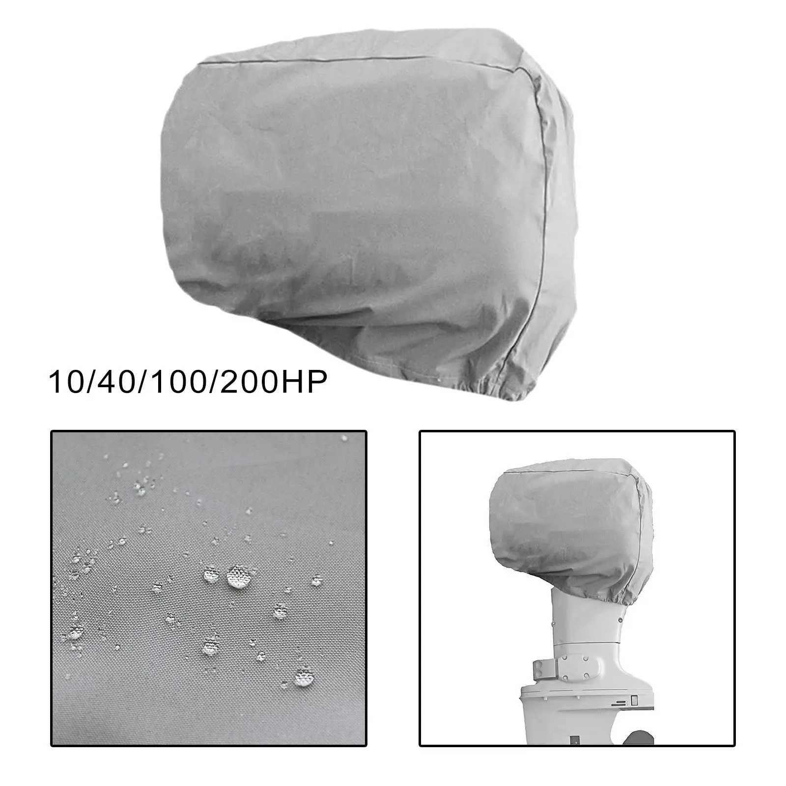 Outboard Motor Cover Silver Portable Boat Hood Covers for Sea Navigation